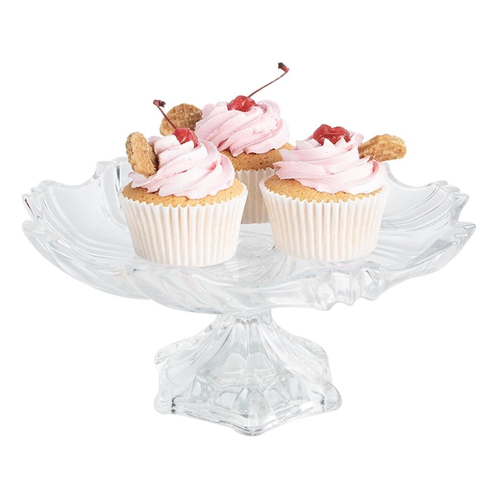 Clayre & Eef Fruitschaal  Ø 23x11 cm Transparant Glas Serveerschaal