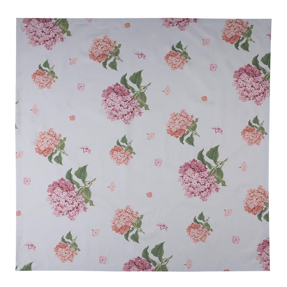Clayre & Eef Tafelkleed  100x100 cm Blauw Roze Katoen Vierkant