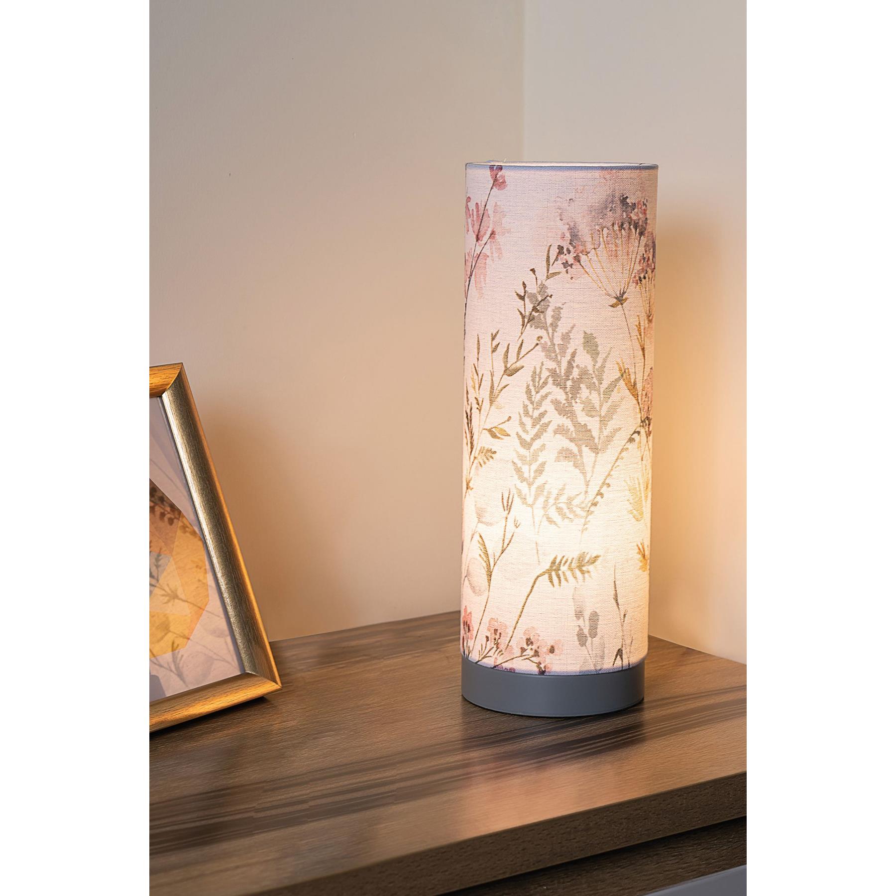 Pauleen Tafellamp beige-grey fabric-metal.