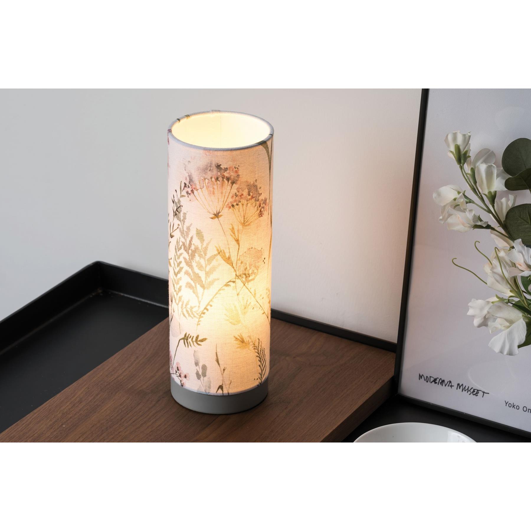 Pauleen Tafellamp beige-grey fabric-metal.