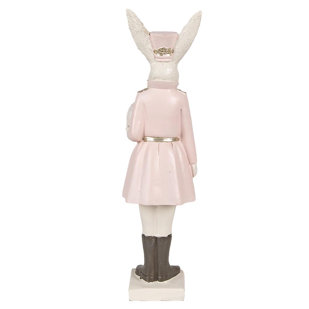 Clayre & Eef Beeld Konijn 23 cm Beige Roze Polyresin Paasdecoratie