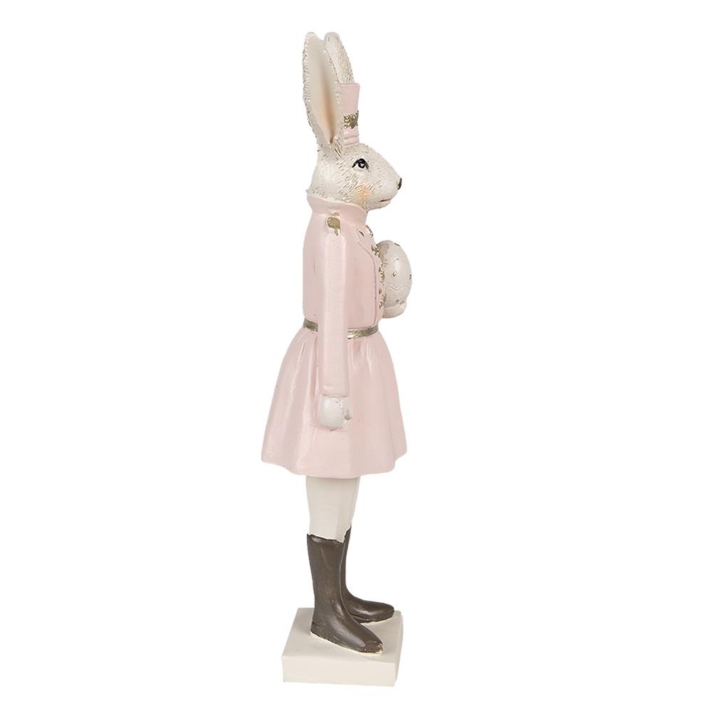 Clayre & Eef Beeld Konijn 23 cm Beige Roze Polyresin Paasdecoratie