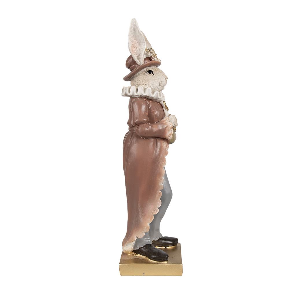 Clayre & Eef Beeld Konijn 30 cm Beige Bruin Polyresin Paasdecoratie
