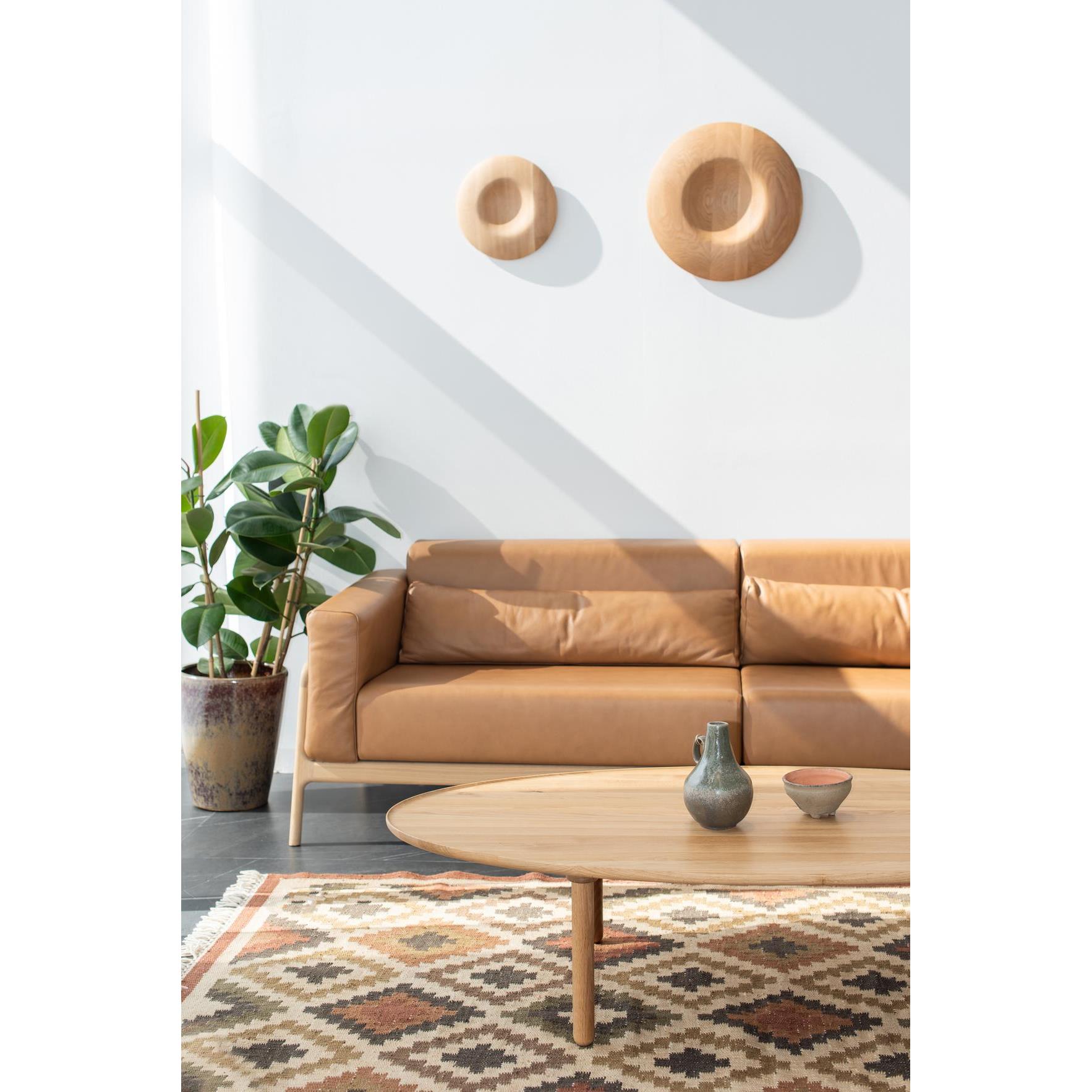 Gazzda Fawn sofa 2-zits whitewash  Dakar Leather Stone