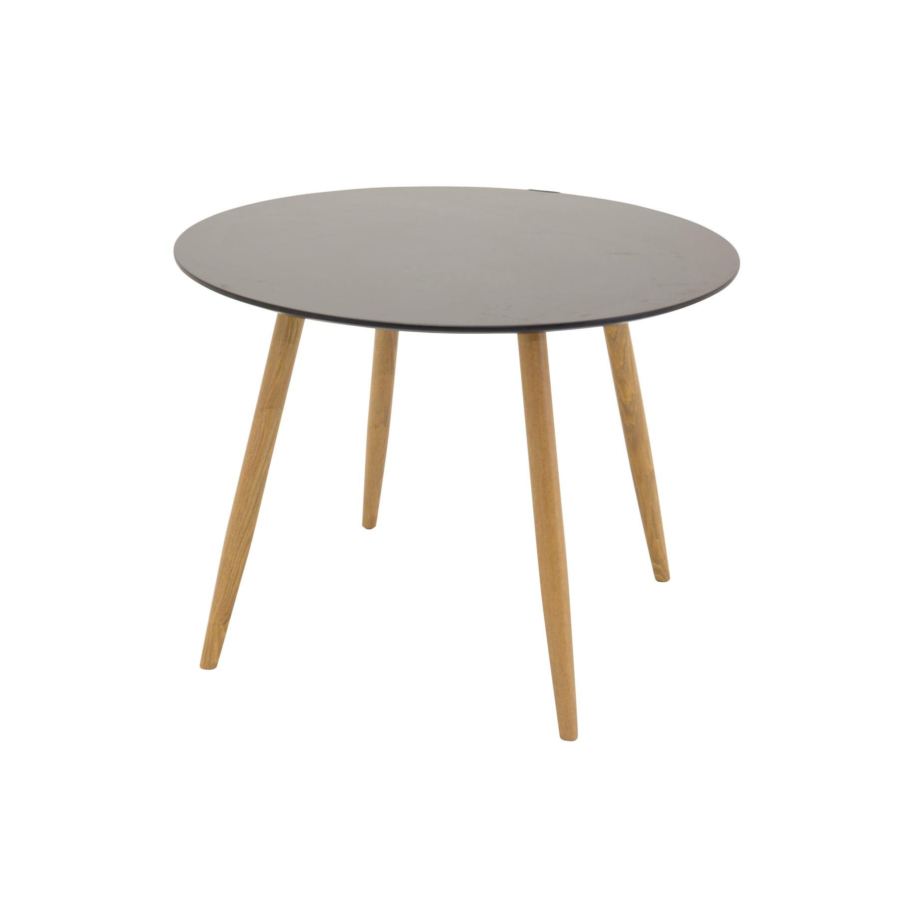 Namu Eetkamertafel - ø100 cm - Zwart met eiken poten