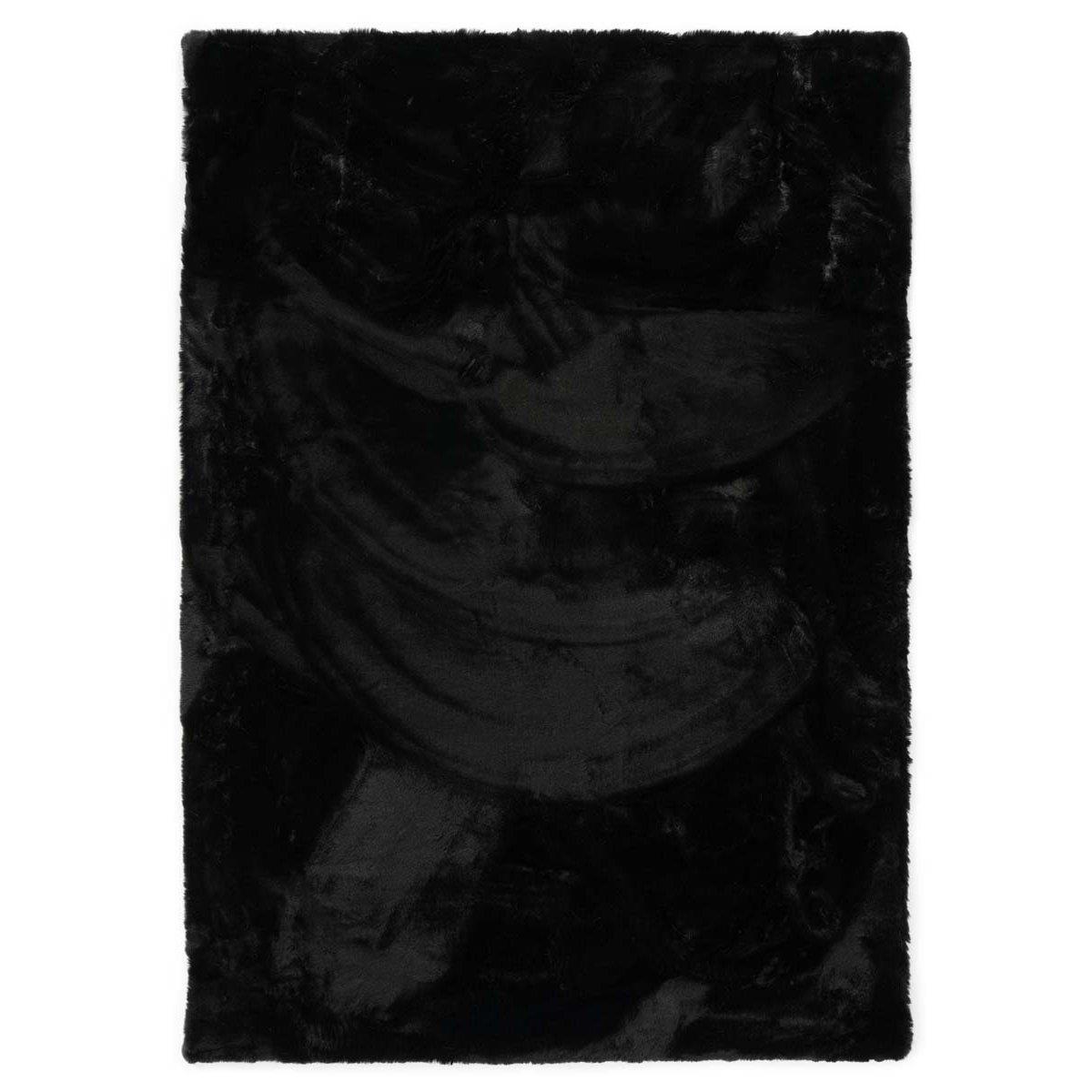 Tapeso Zacht hoogpolig vloerkleed - Comfy plus - zwart - 200x290 cm