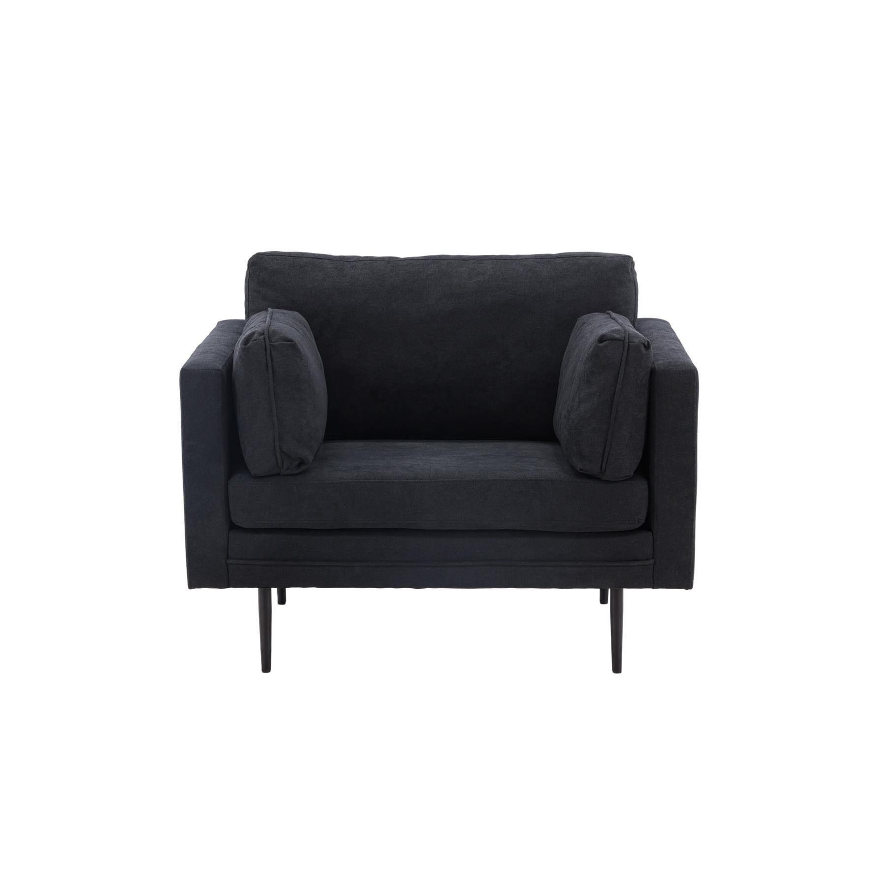 Rebellenclub Ioane Fauteuil - Zwart linnen