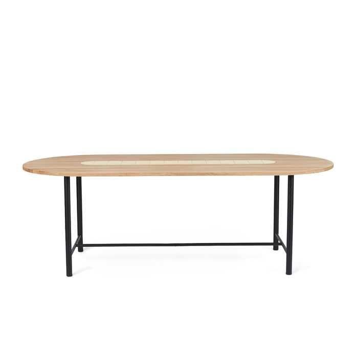 Warm Nordic Be My Guest tafel 220 geolied eiken met geel detail