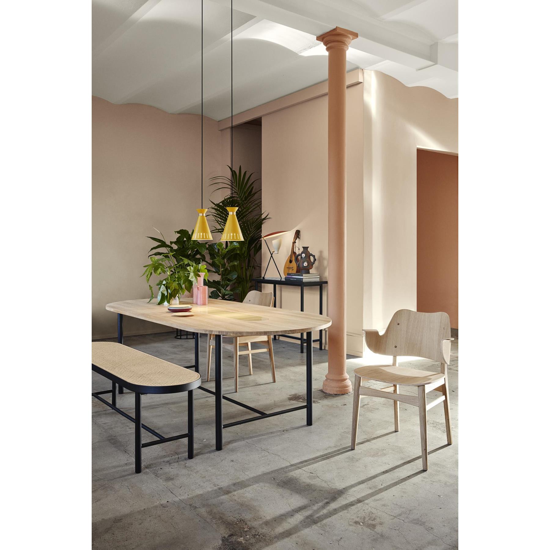 Warm Nordic Be My Guest tafel 220 geolied eiken met geel detail