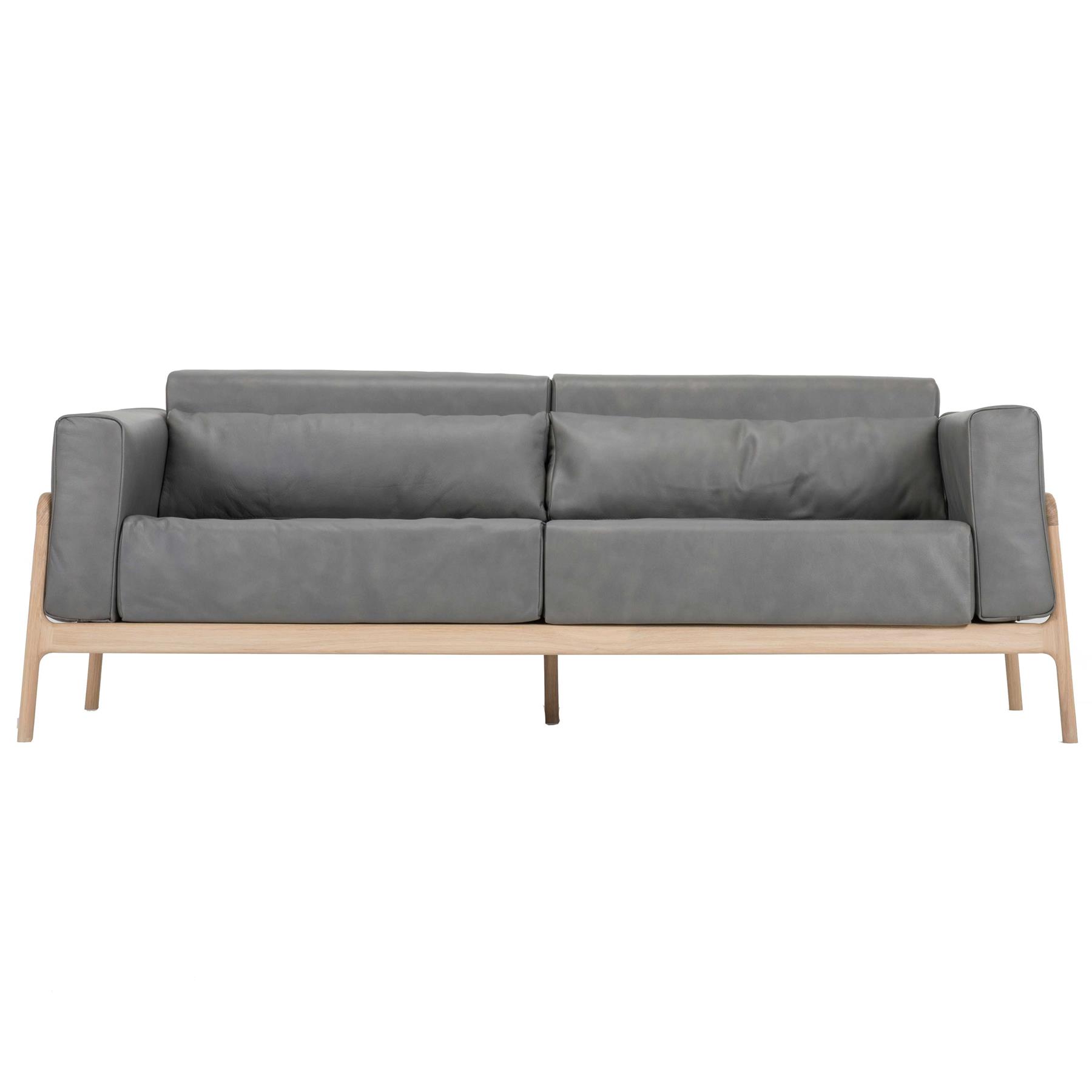 Gazzda Fawn sofa 3-zits whitewash Dakar Leather Grey