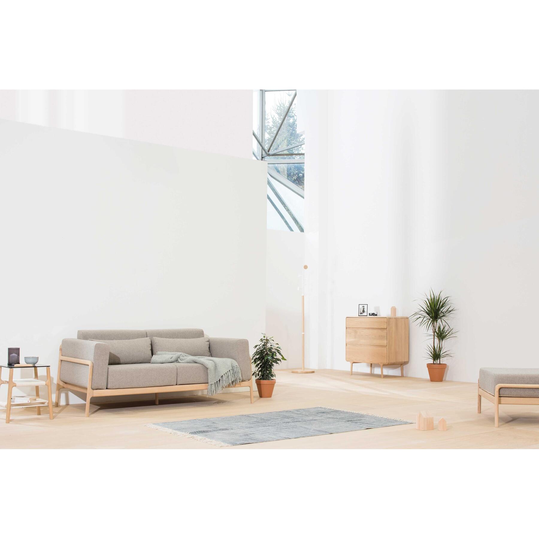 Gazzda Fawn sofa 3-zits whitewash Dakar Leather Grey