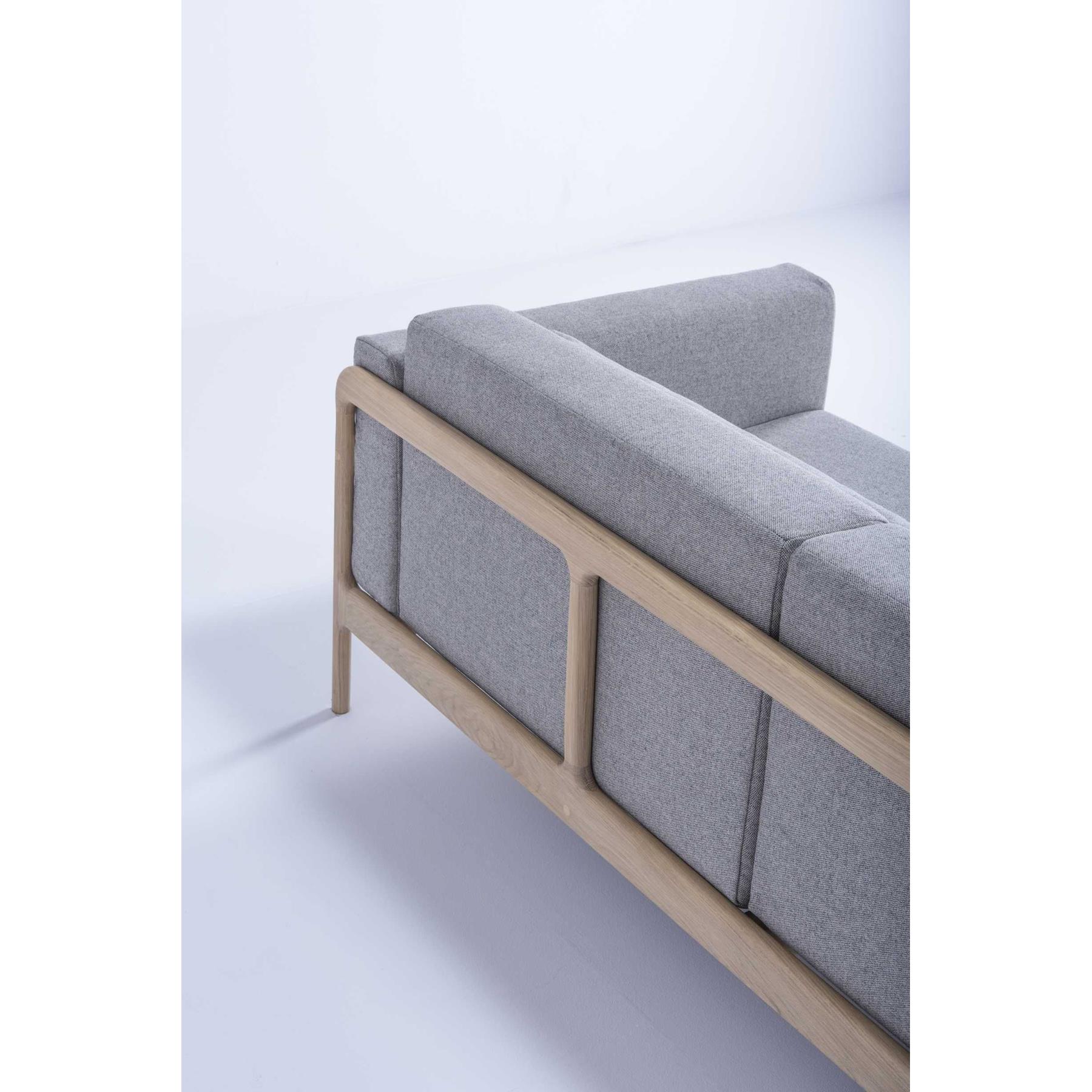 Gazzda Fawn sofa 3-zits whitewash Dakar Leather Grey