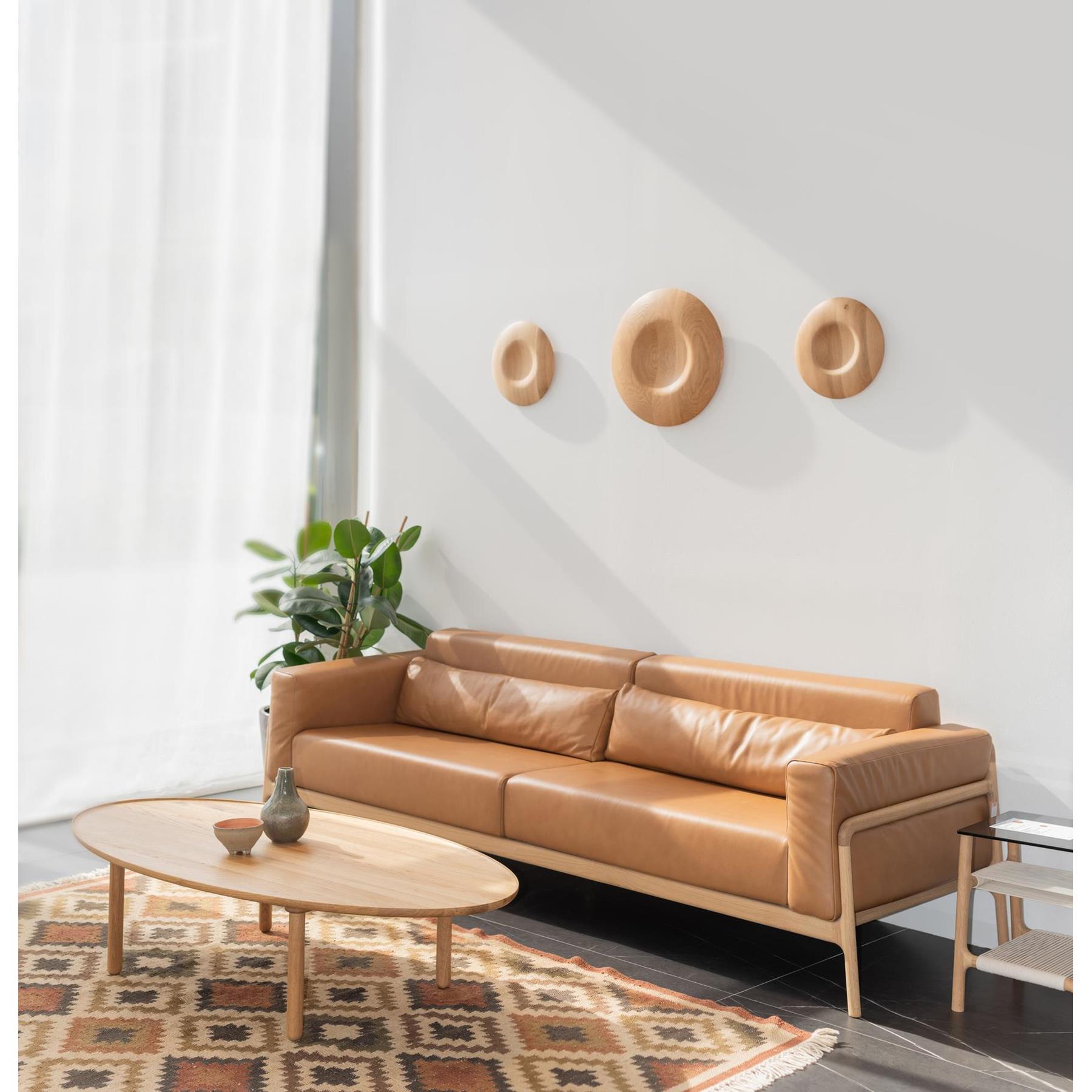 Gazzda Fawn sofa 2-zits whitewash  Dakar Leather Stone