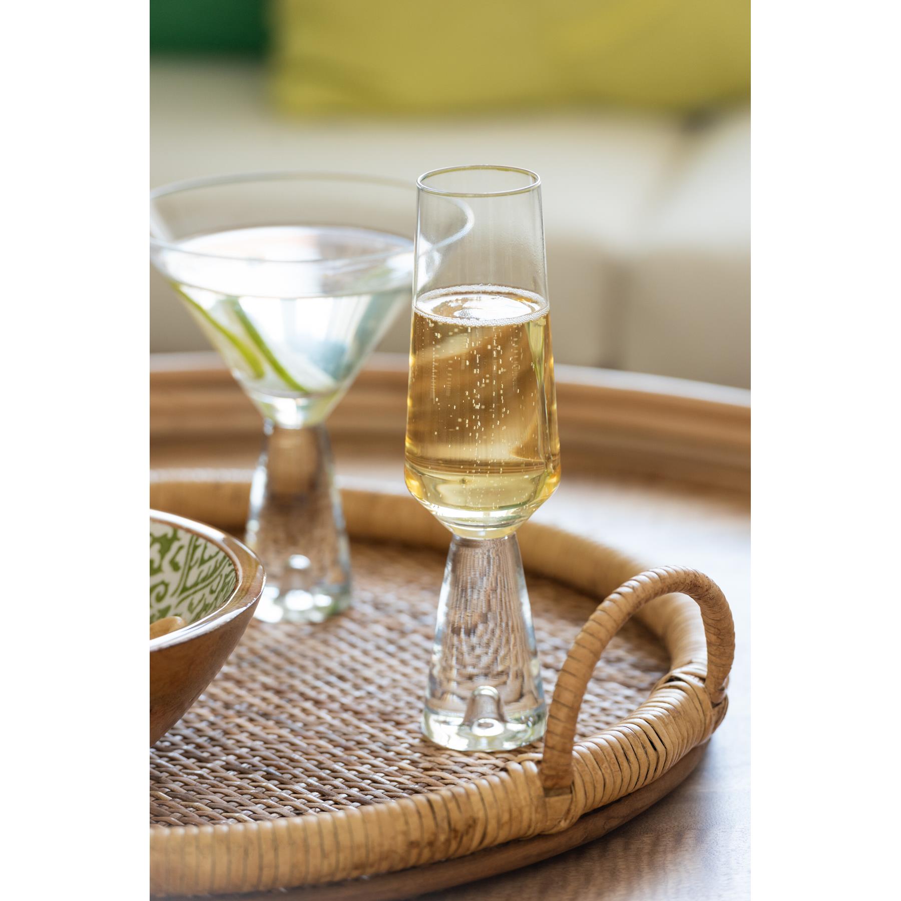 J-Line glas champagne Walker - glas - transparant - 4 stuks