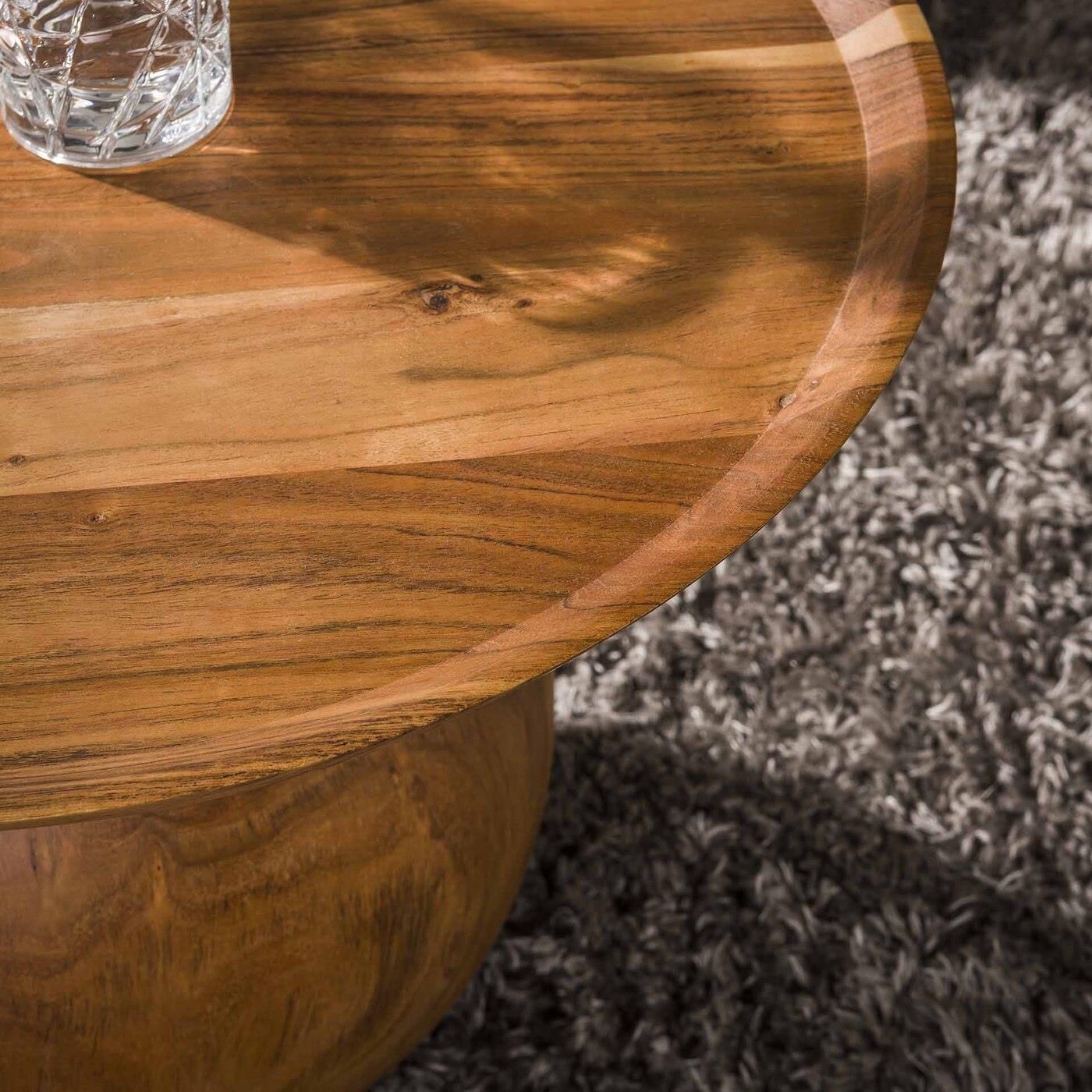 Giga Meubel - Salontafel Massieve Voet Rond Naturel Acaciahout