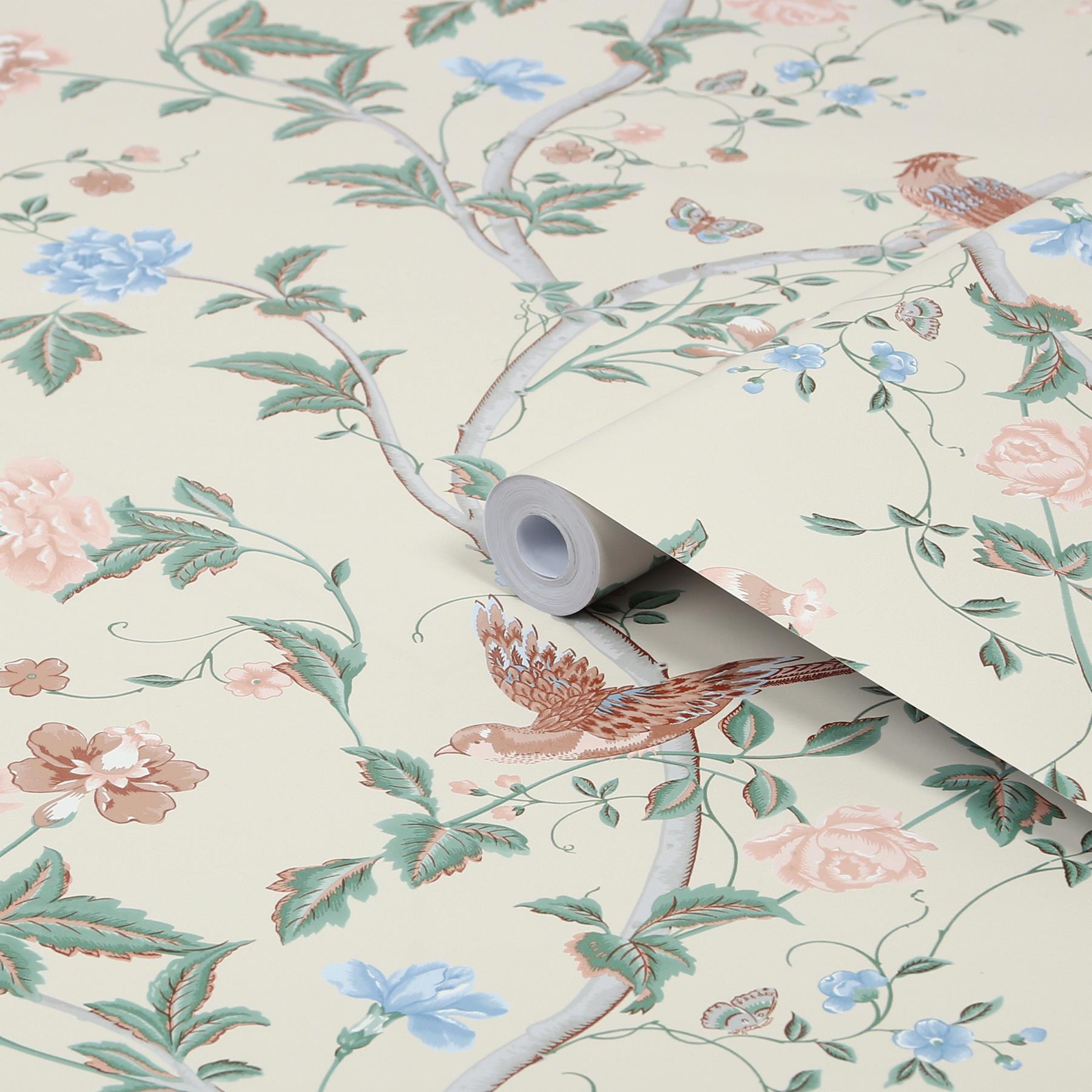 Laura Ashley Summer Palace Behang - Bloemen en Dieren - 10mx52cm -