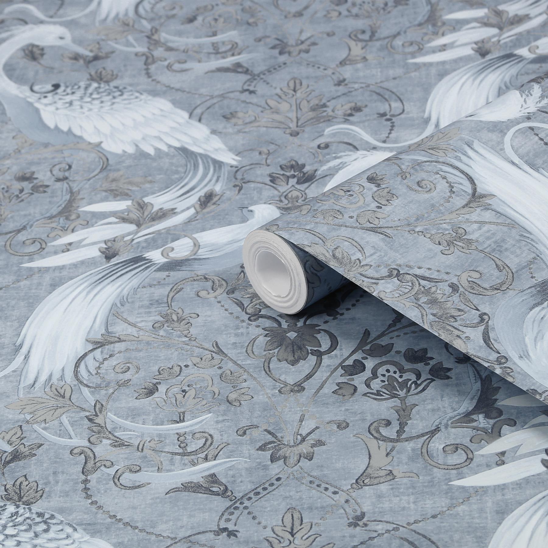 Laura Ashley Tregaron Behang - Dieren - 10mx52cm - Blauw
