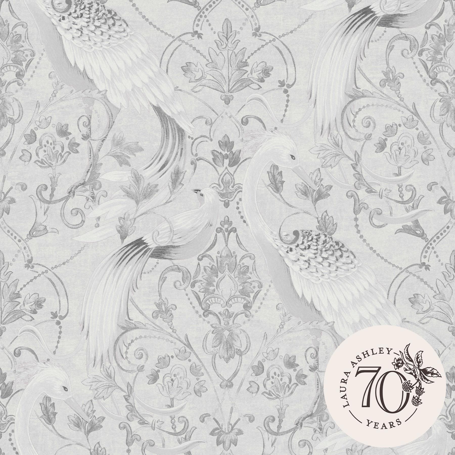 Laura Ashley Tregaron Behang - Dieren - 10mx52cm - Grijs