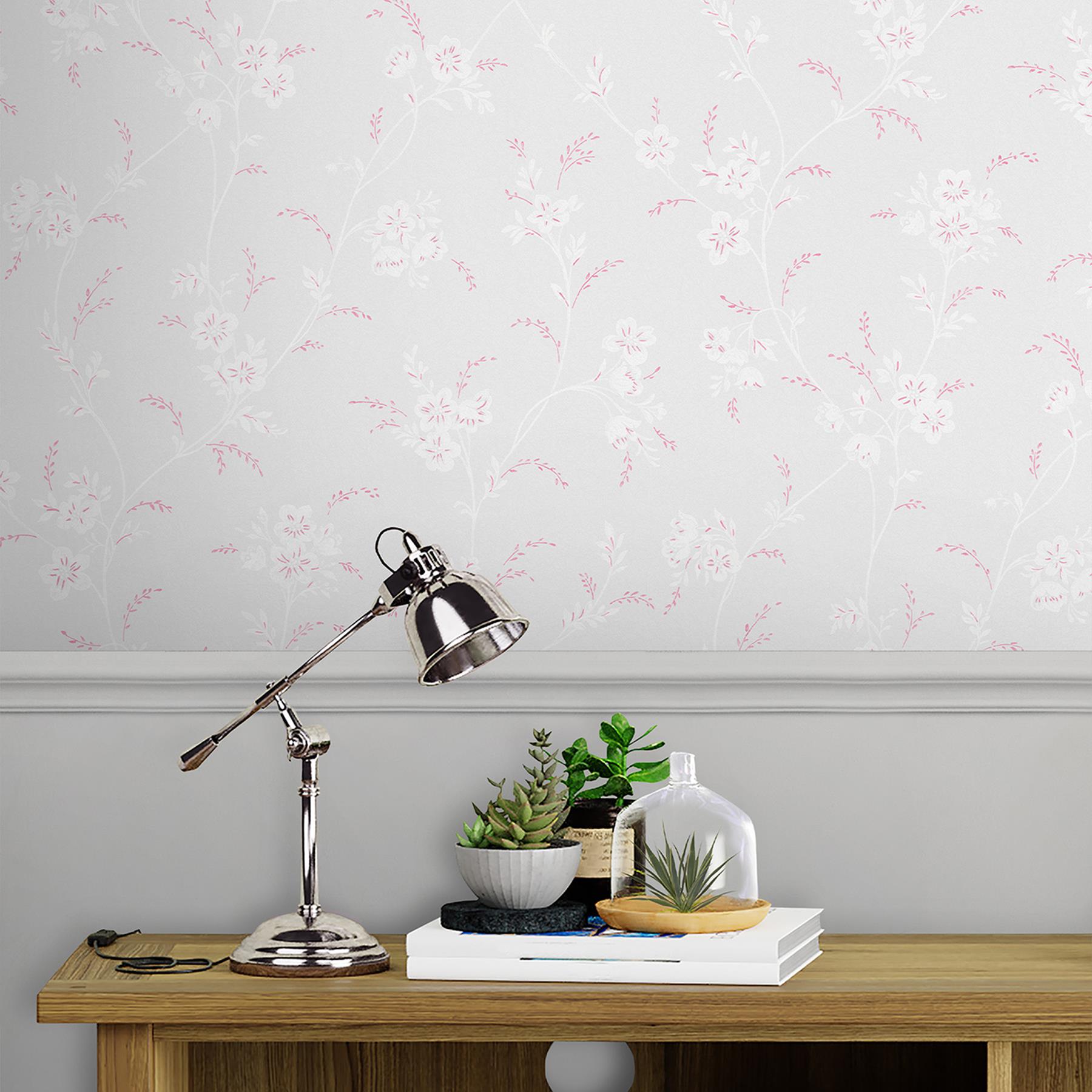 Laura Ashley Eva Floral Behang - Bloemen - 10mx52cm - Grijs