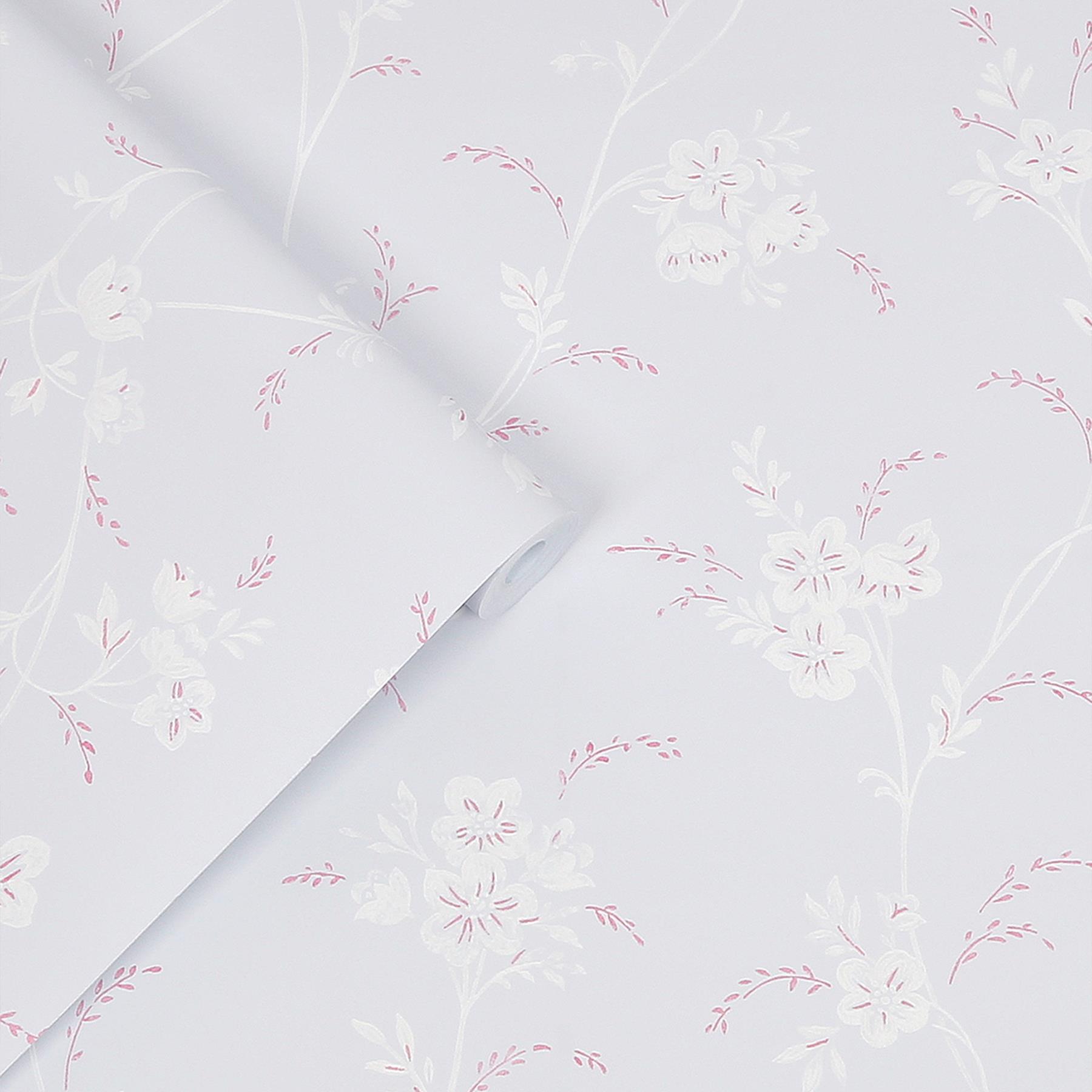 Laura Ashley Eva Floral Behang - Bloemen - 10mx52cm - Grijs