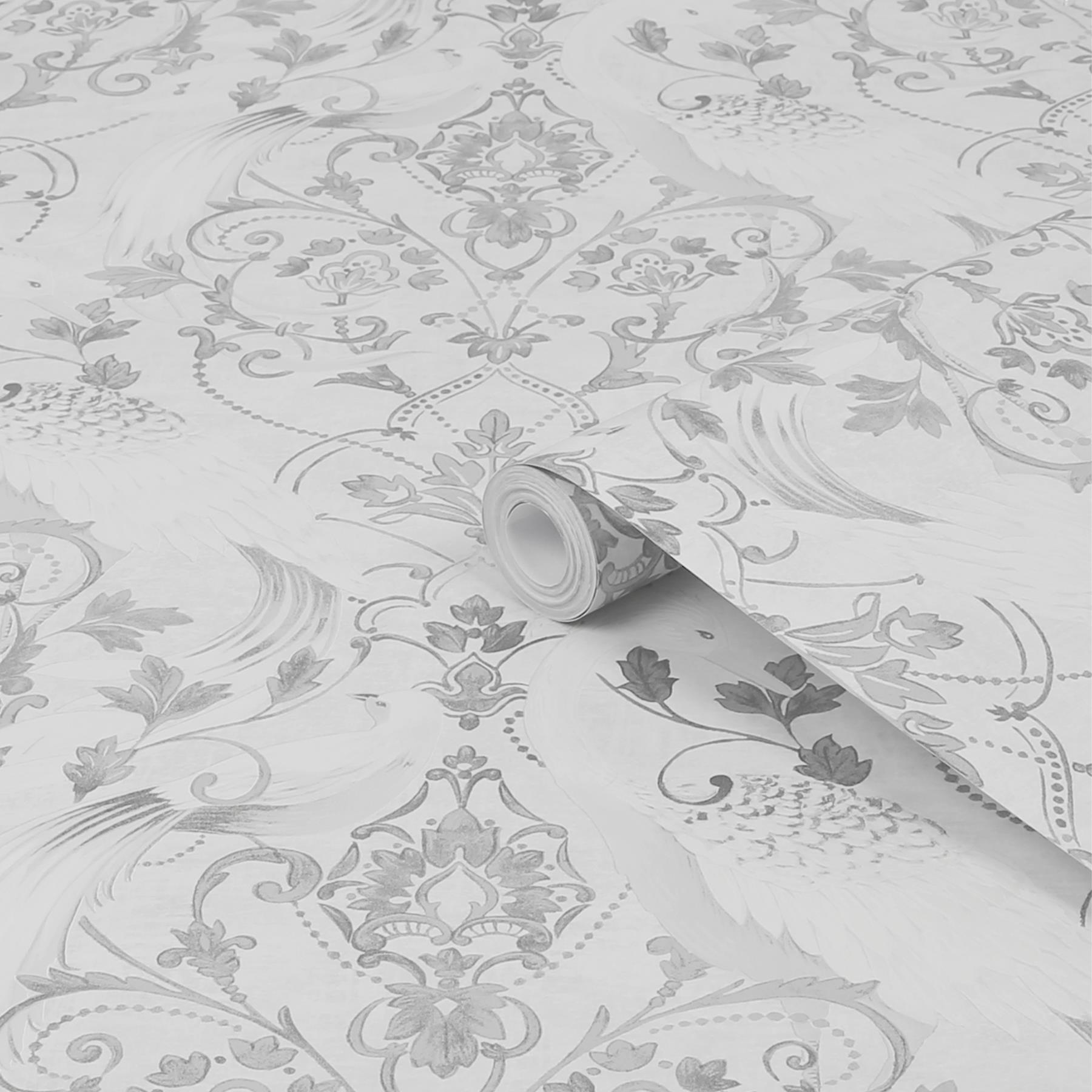 Laura Ashley Tregaron Behang - Dieren - 10mx52cm - Grijs