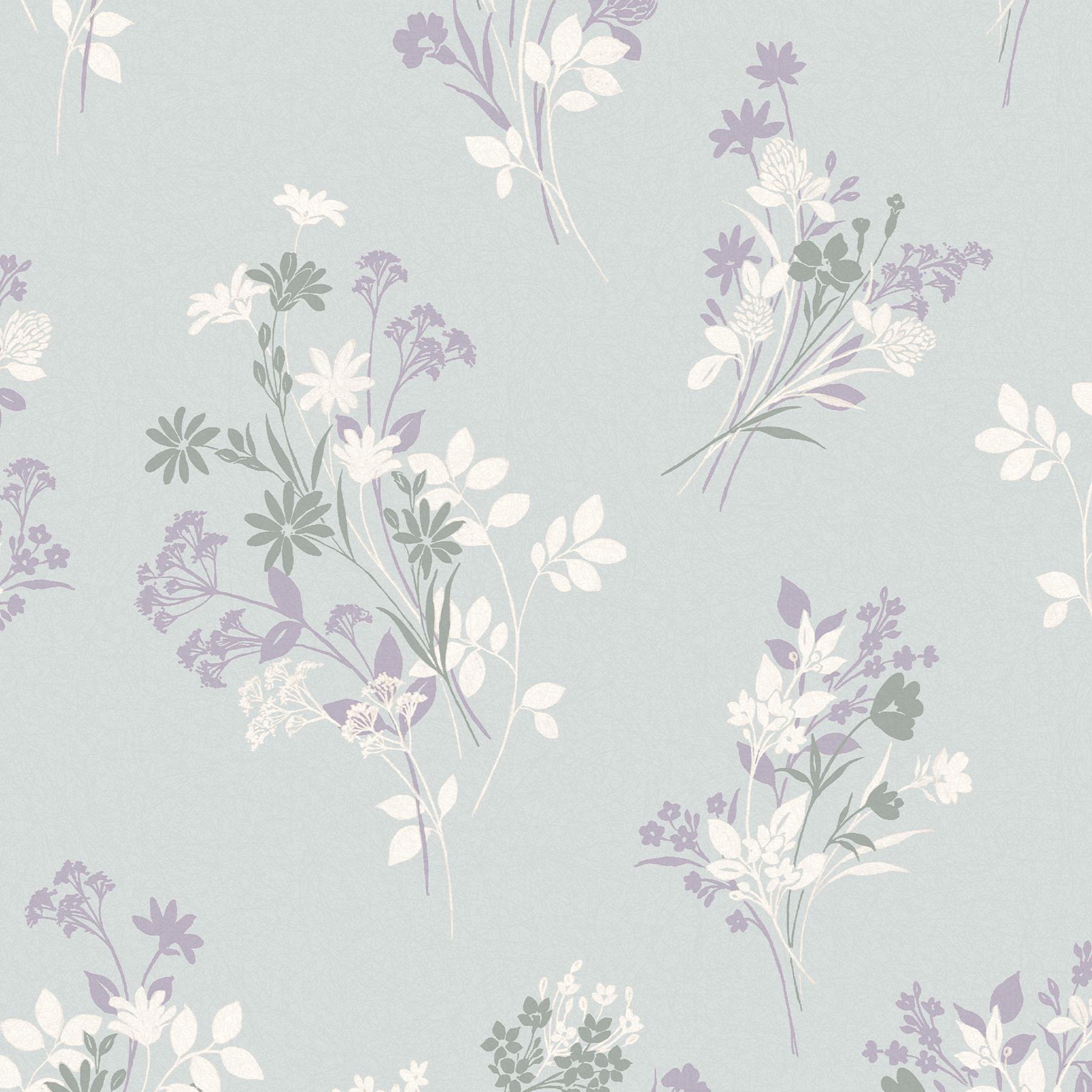 Laura Ashley Igerna Behang - Bloemen - 10mx52cm - Blauw