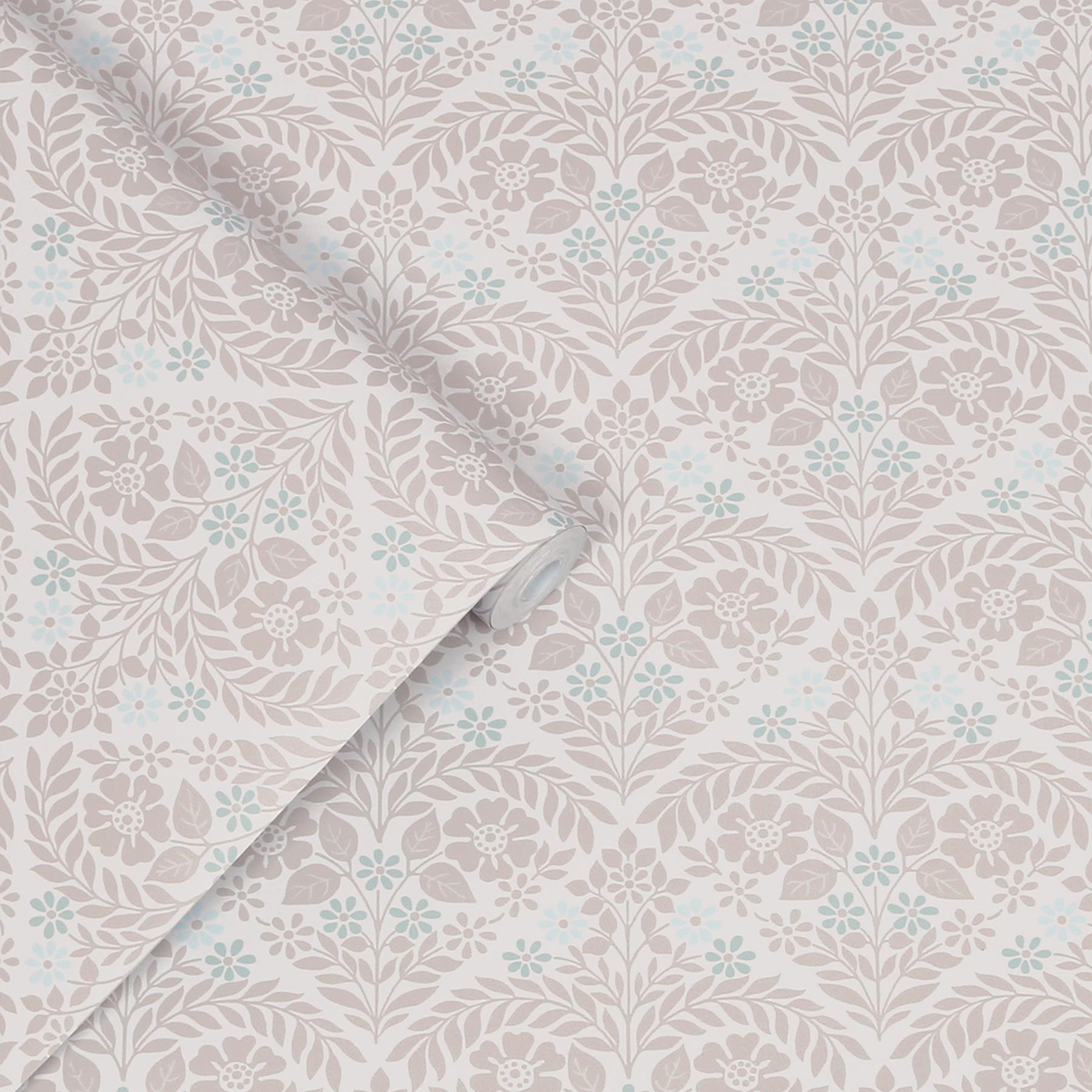 Laura Ashley Margam Behang - Bloemen - 10mx52cm - Beige