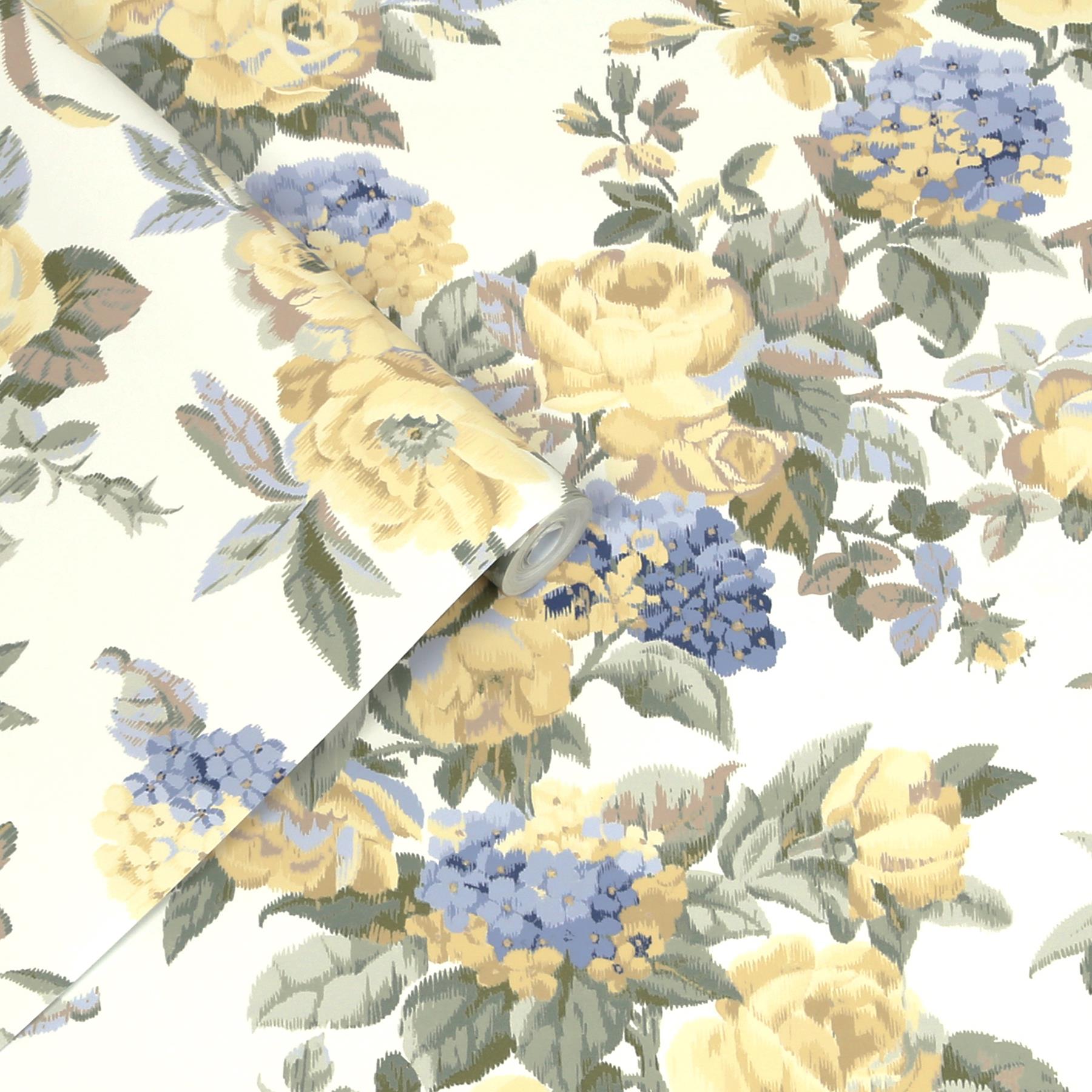 Laura Ashley Pembrey Behang - Bloemen - 10mx52cm - Geel