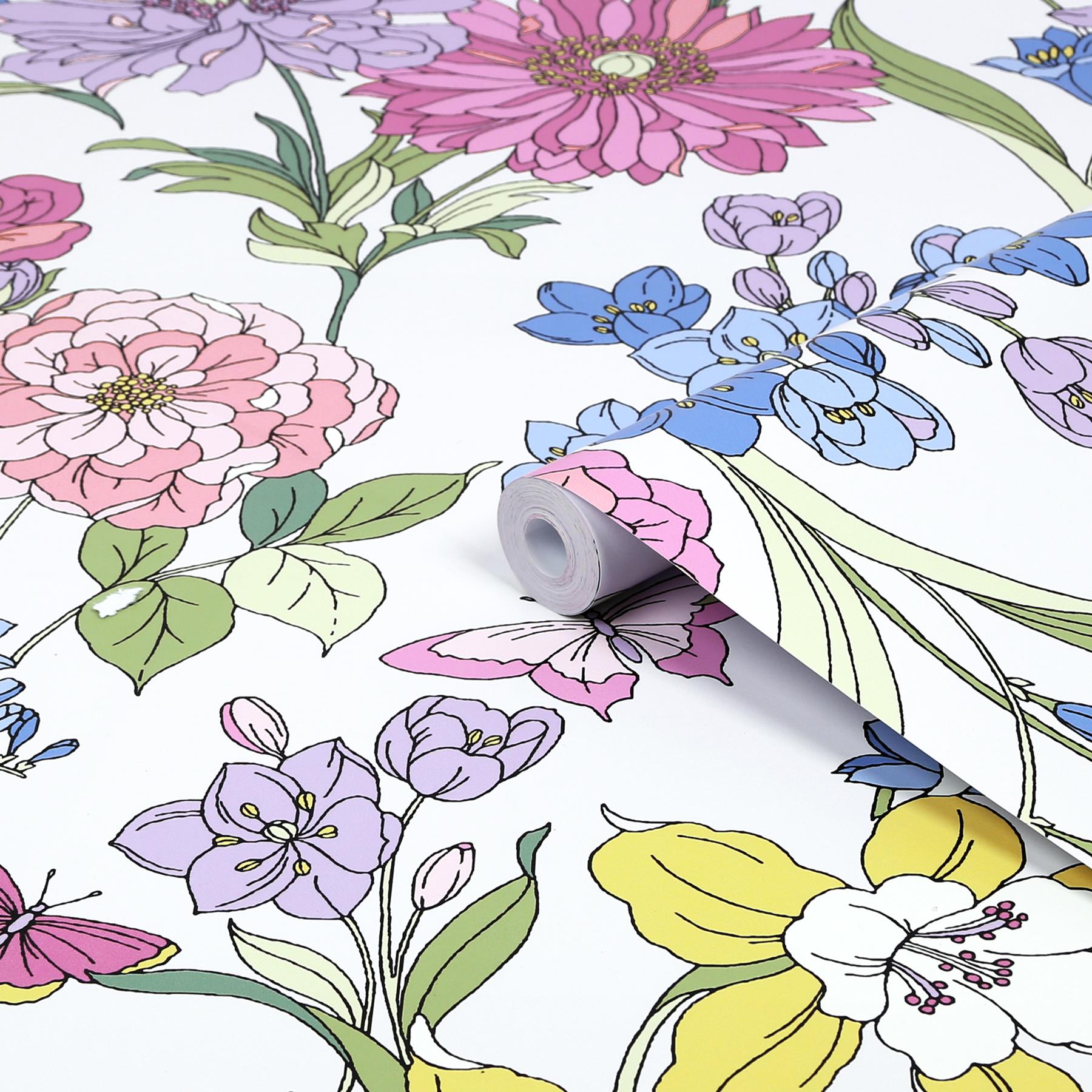 Laura Ashley Gilly Behang - Bloemen - 10mx52cm - Multi