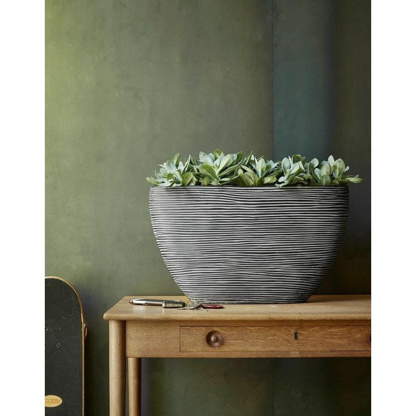 Capi nature Pot ovaal hoog rib zwart