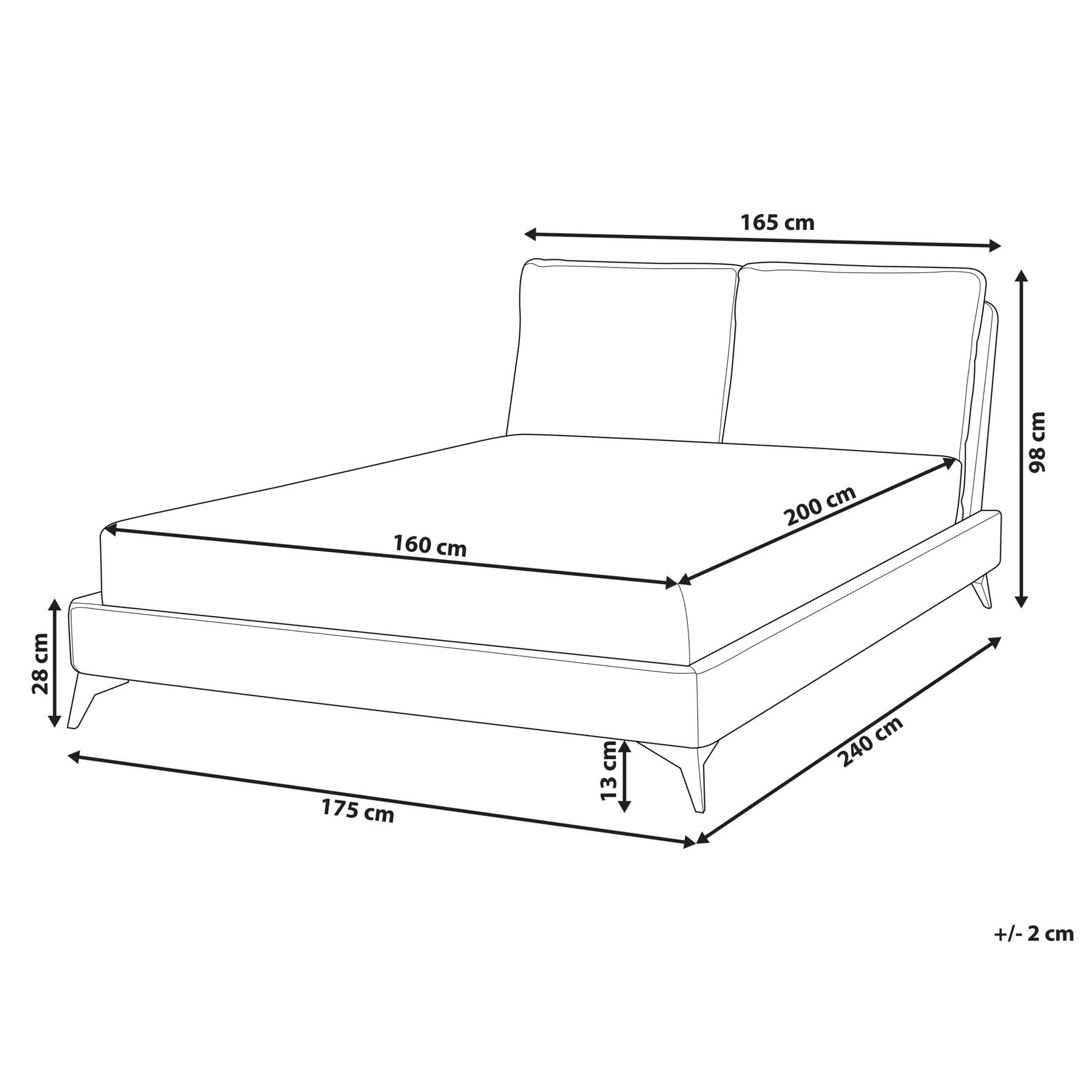 Beliani-MELLE -Tweepersoonsbed-Lichtbeige-160 x 200 cm-Bouclé