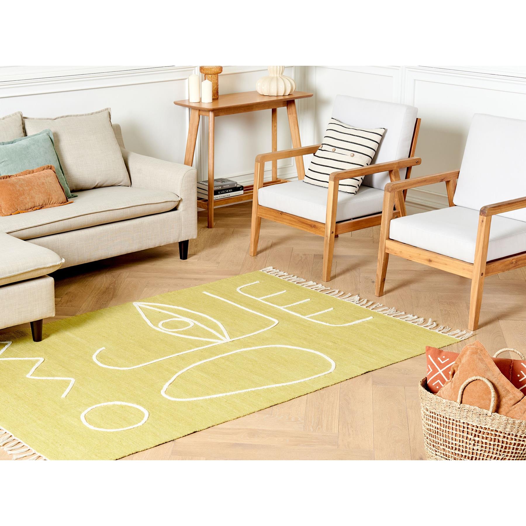 Beliani - YAVU - Vloerkleed - Geel - 140 x 200 cm - Polyester