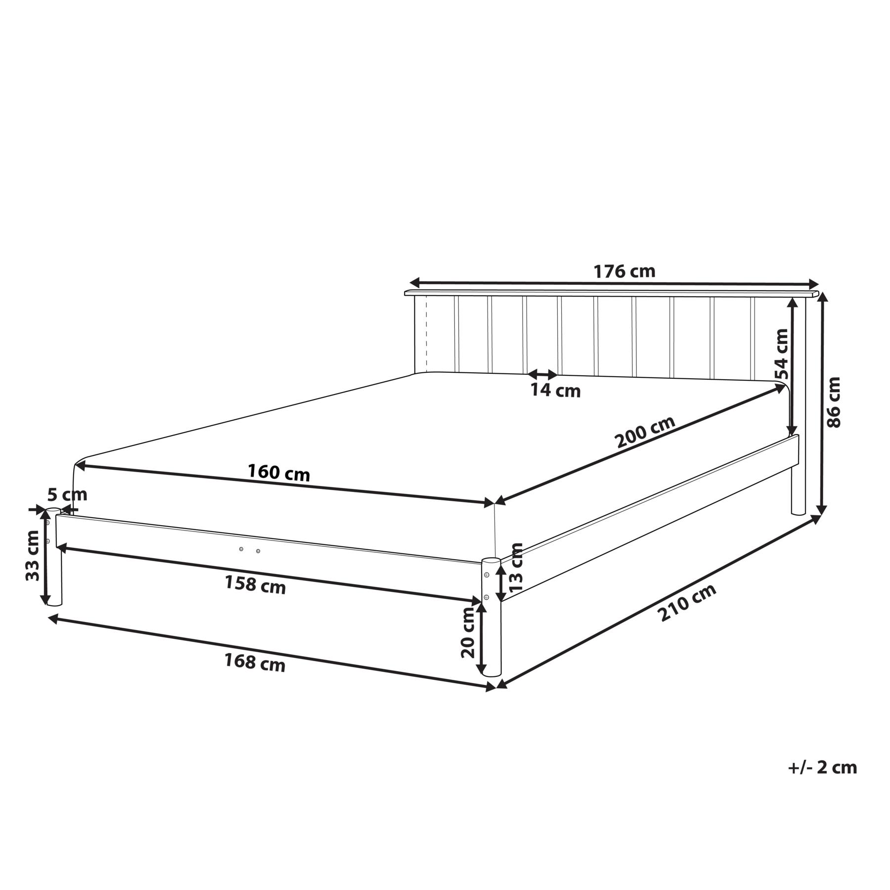 Beliani-BARRET II -Tweepersoonsbed-Lichtbruin-160 x 200 cm-Dennenhout