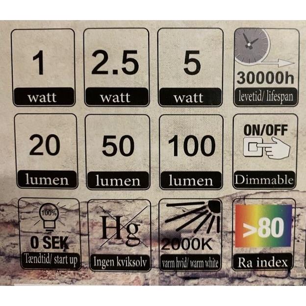 Freelight E27 5Watt Led Smoke 75mm incl. 3 Stappen Dimmer