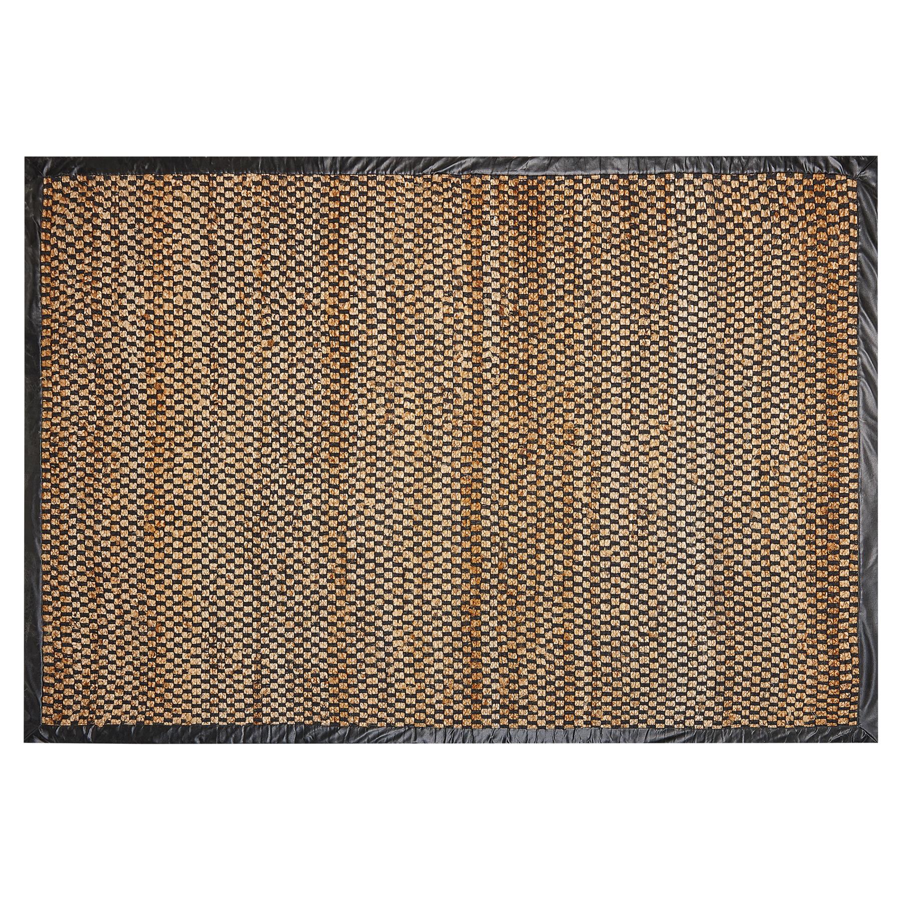 Beliani - GERCE - Jute vloerkleed - Zwart|Beige - 140 x 200 cm - Jute
