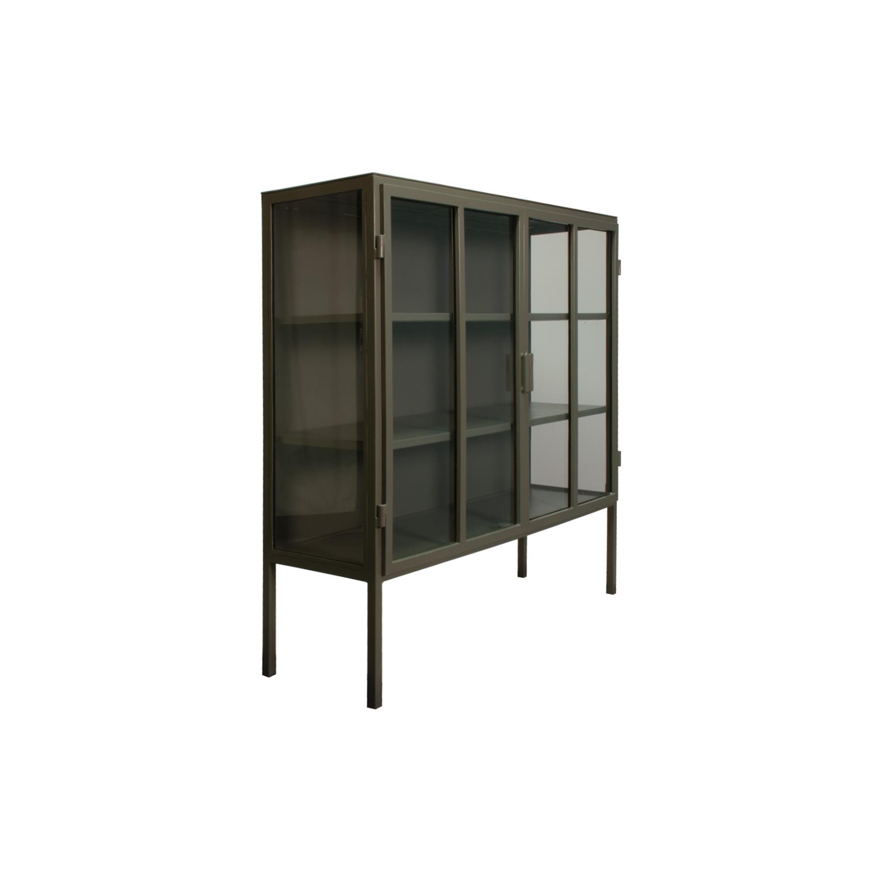 New Routz Kentucky Vitrinekast  - Olijfgroen