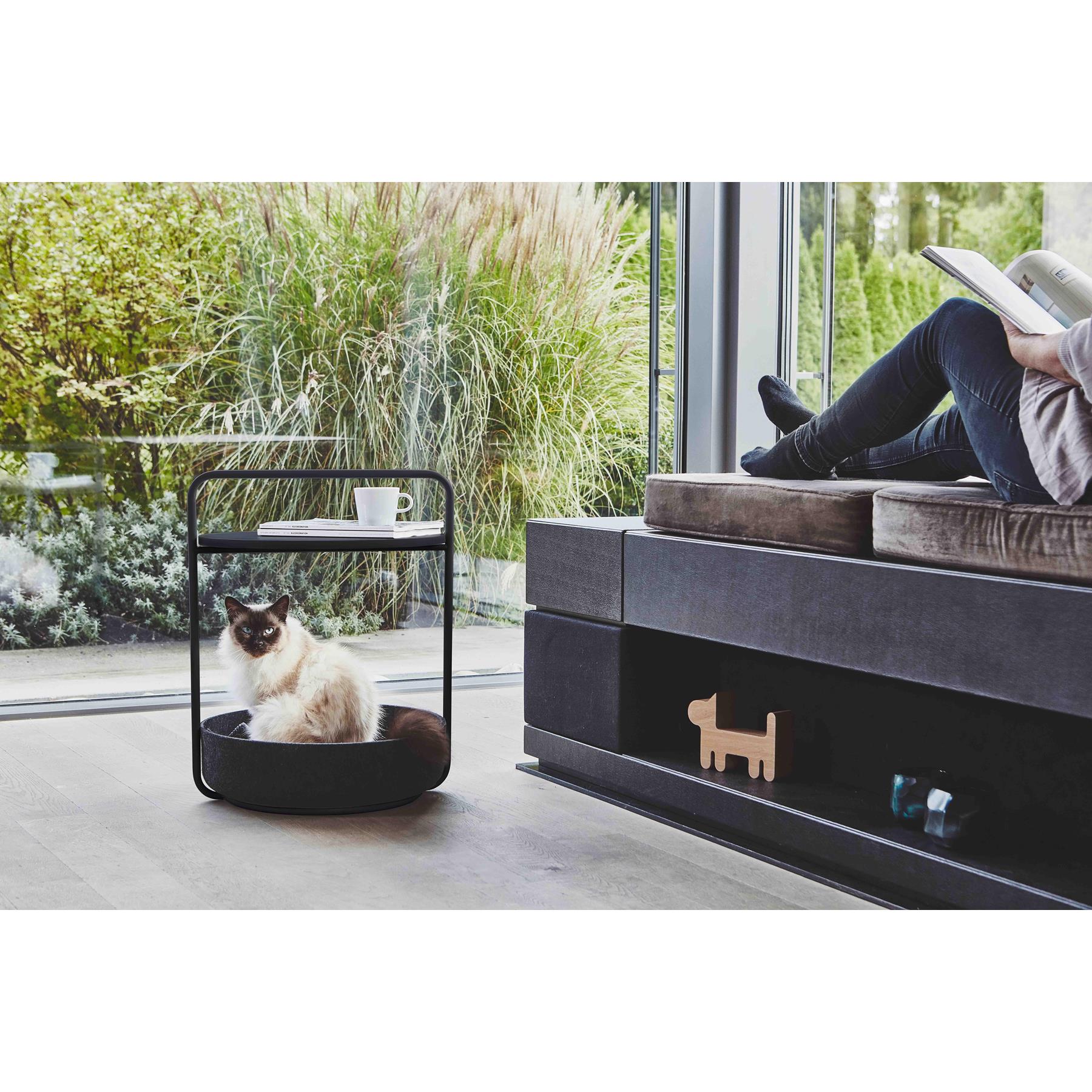 MiaCara Tavolino kattenmand bijzettafel Ø50 nougat