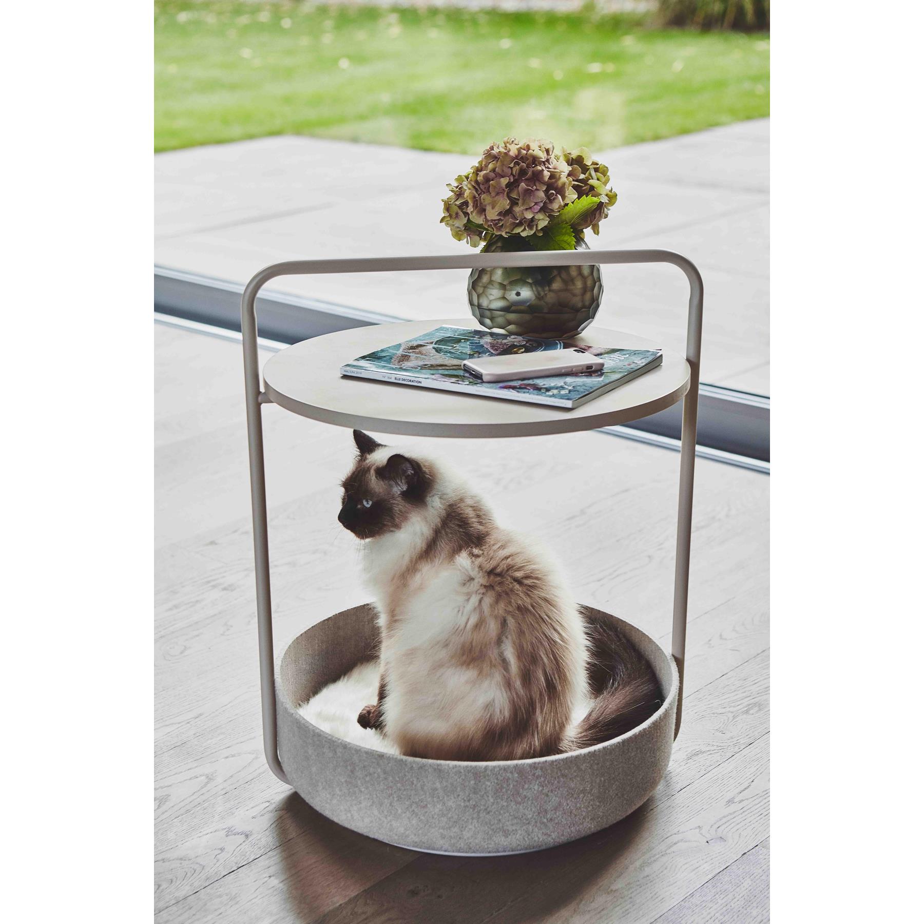 MiaCara Tavolino kattenmand bijzettafel Ø50 nougat