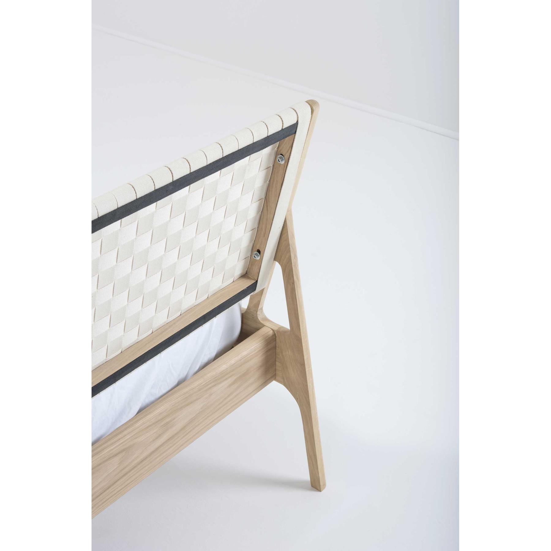 Gazzda Fawn bed 140x200 whitewash cotton webbing white