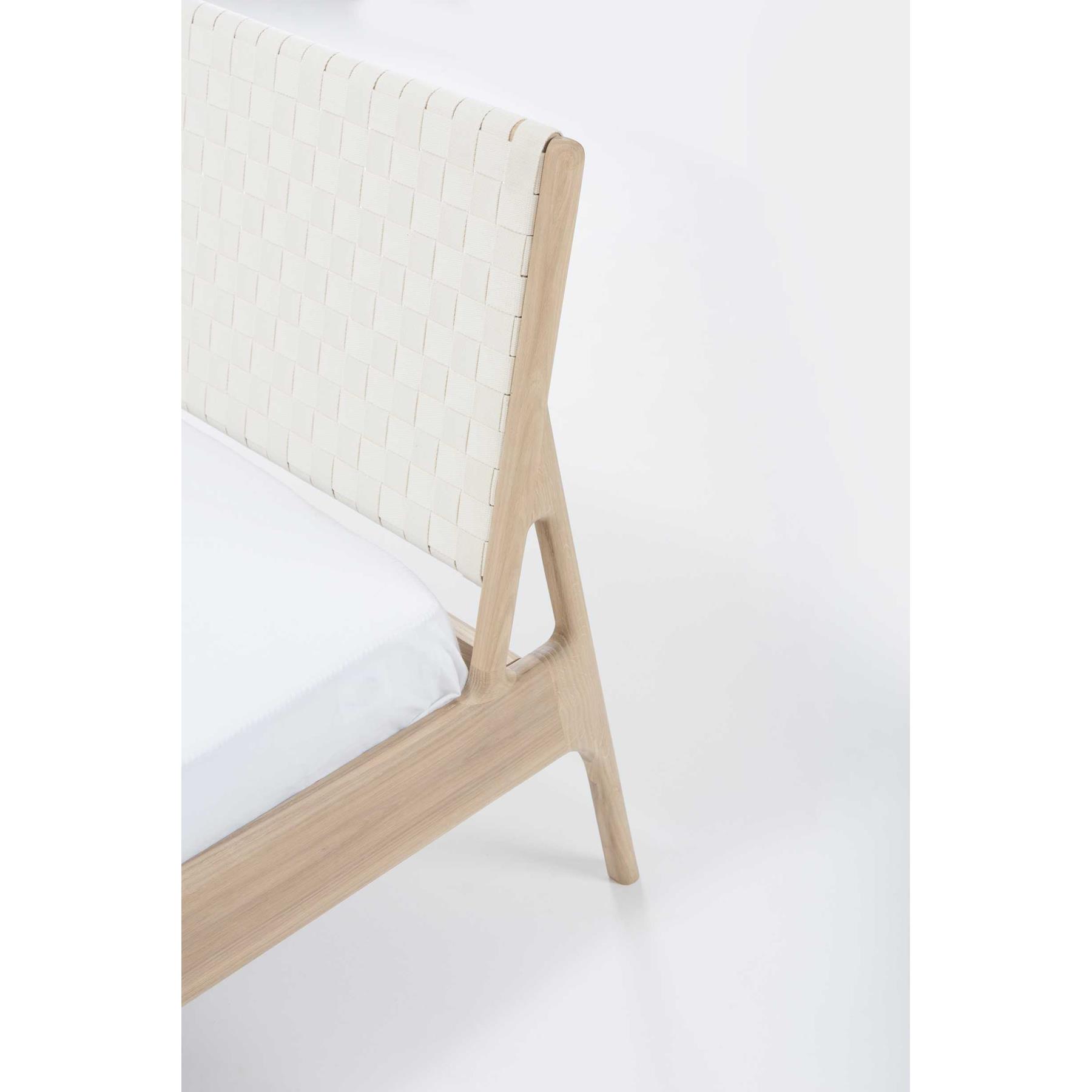 Gazzda Fawn bed 140x200 whitewash cotton webbing white