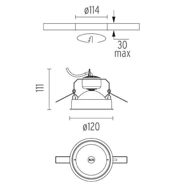 Flos Wan inbouwspot retrofit zwart