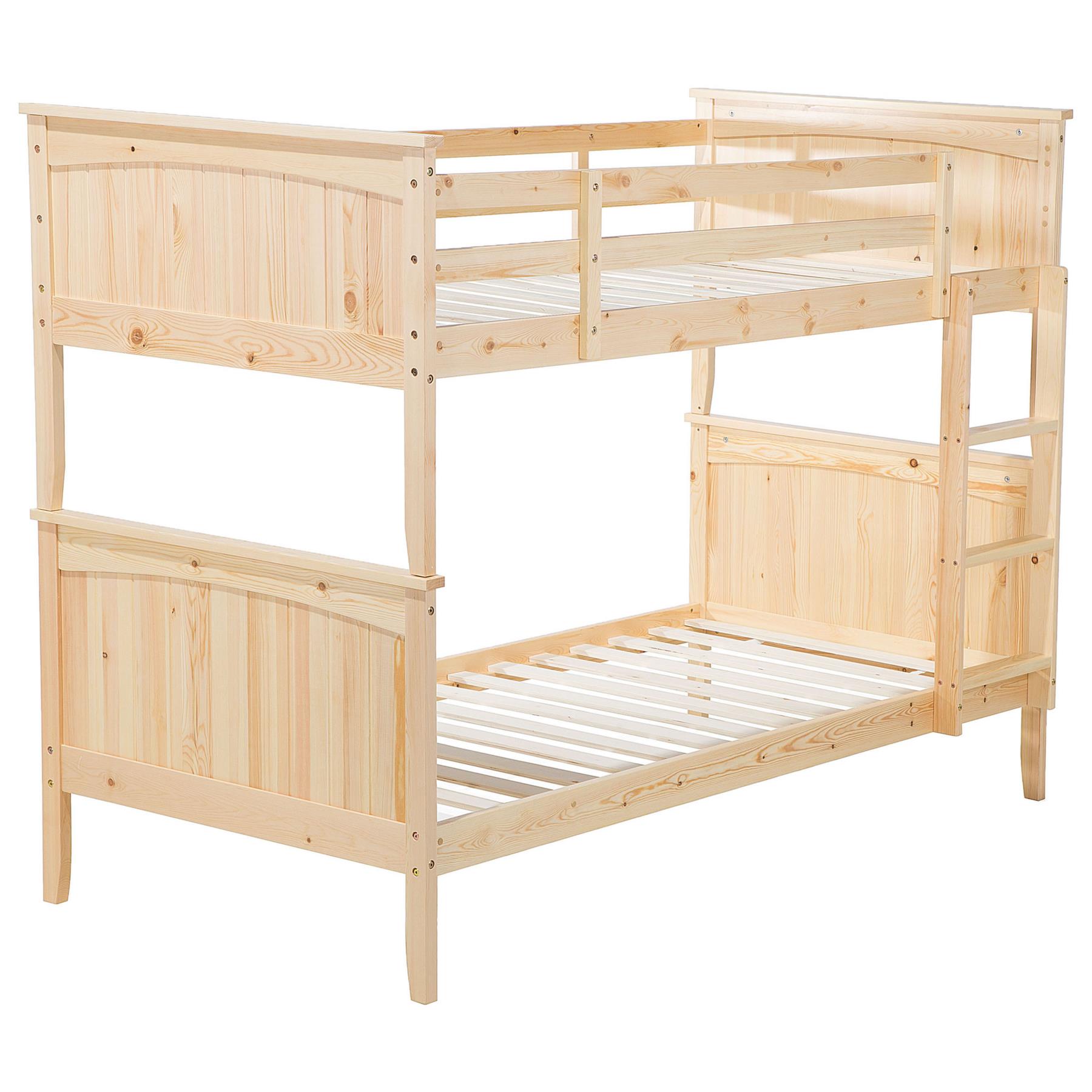 Beliani-ALBON-Stapelbed opbergruimte-Lichthout-90 x 200 cm-Dennenhout