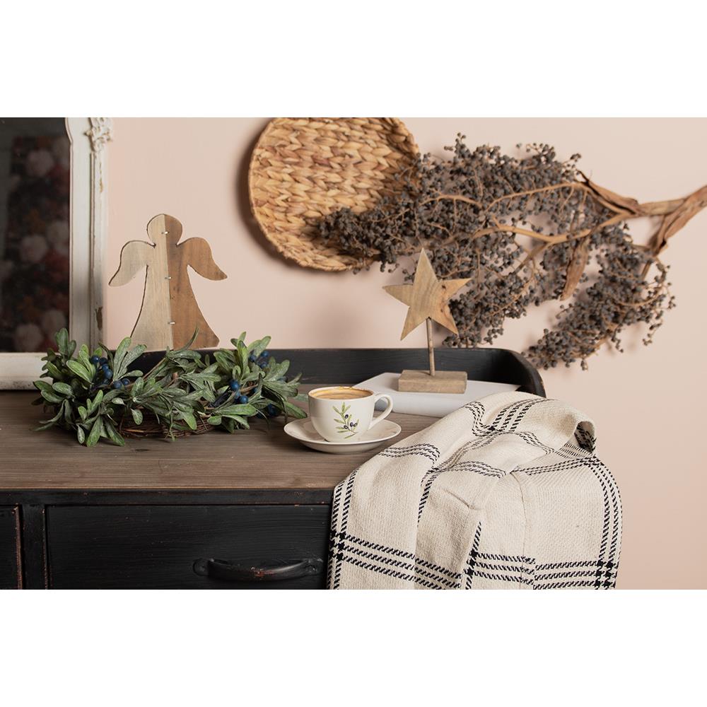 Clayre & Eef Decoratie Beeld Engel 18x8x30 cm Bruin Hout