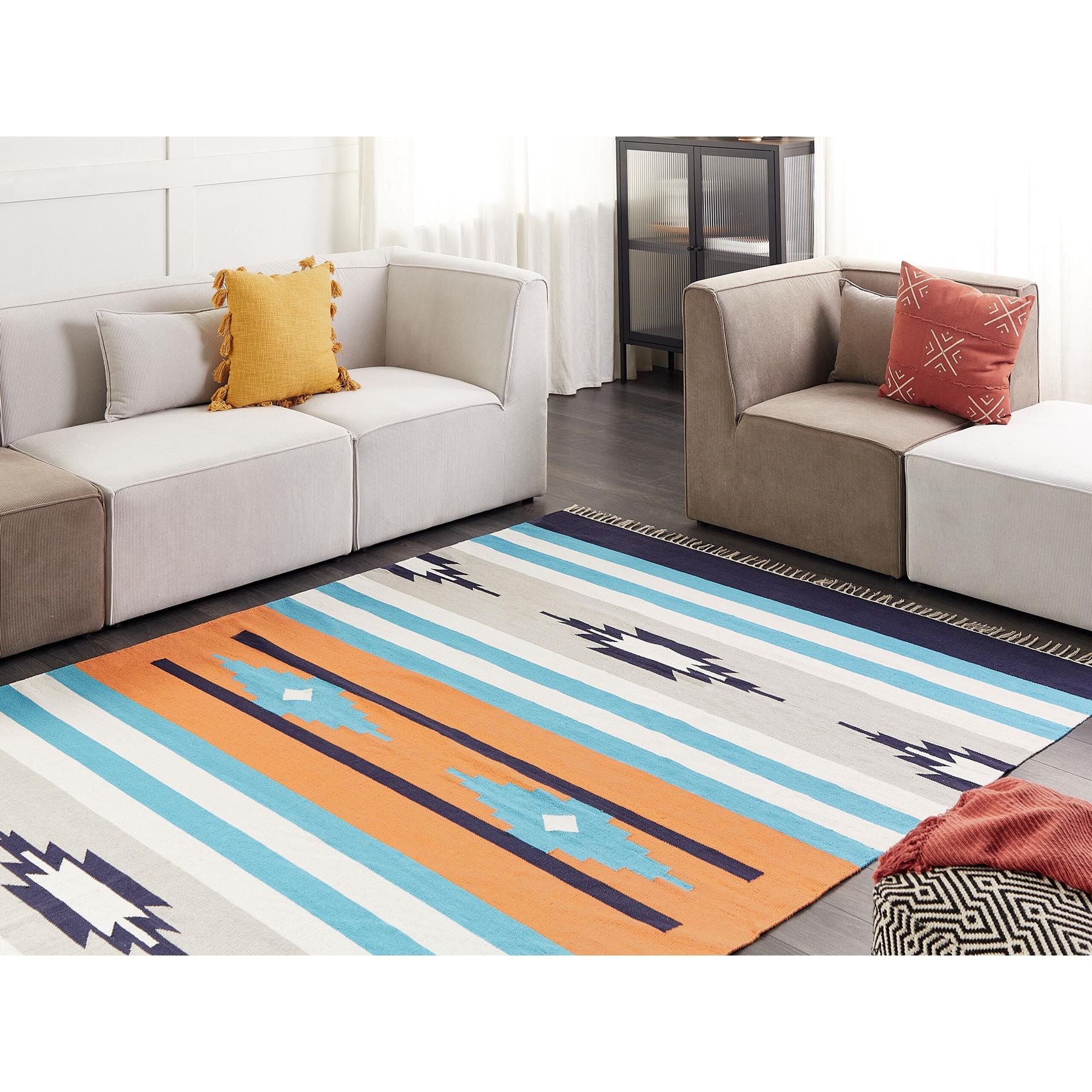 Beliani - NORATUS - Vloerkleed - Meerkleurig - 200 x 300 cm - Katoen