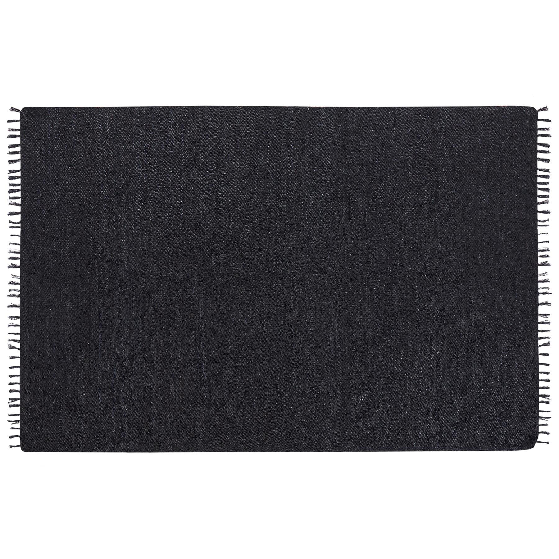 Beliani - SINANKOY - Laagpolig tapijt - Zwart - 200 x 300 cm - Jute
