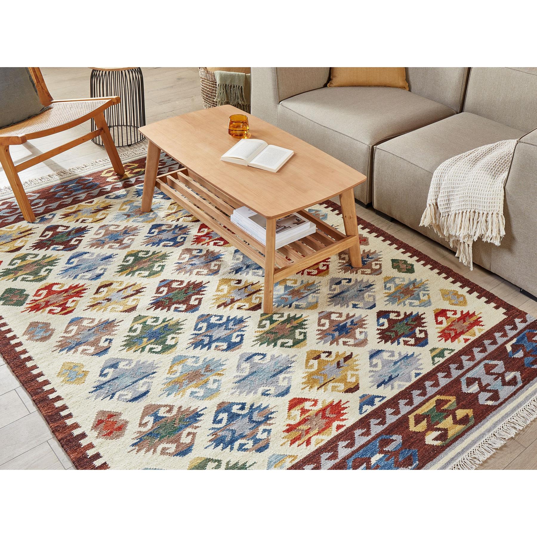 Beliani-AKNALICH-Kelim vloerkleed-Multicolor-160 x 230 cm-Wol