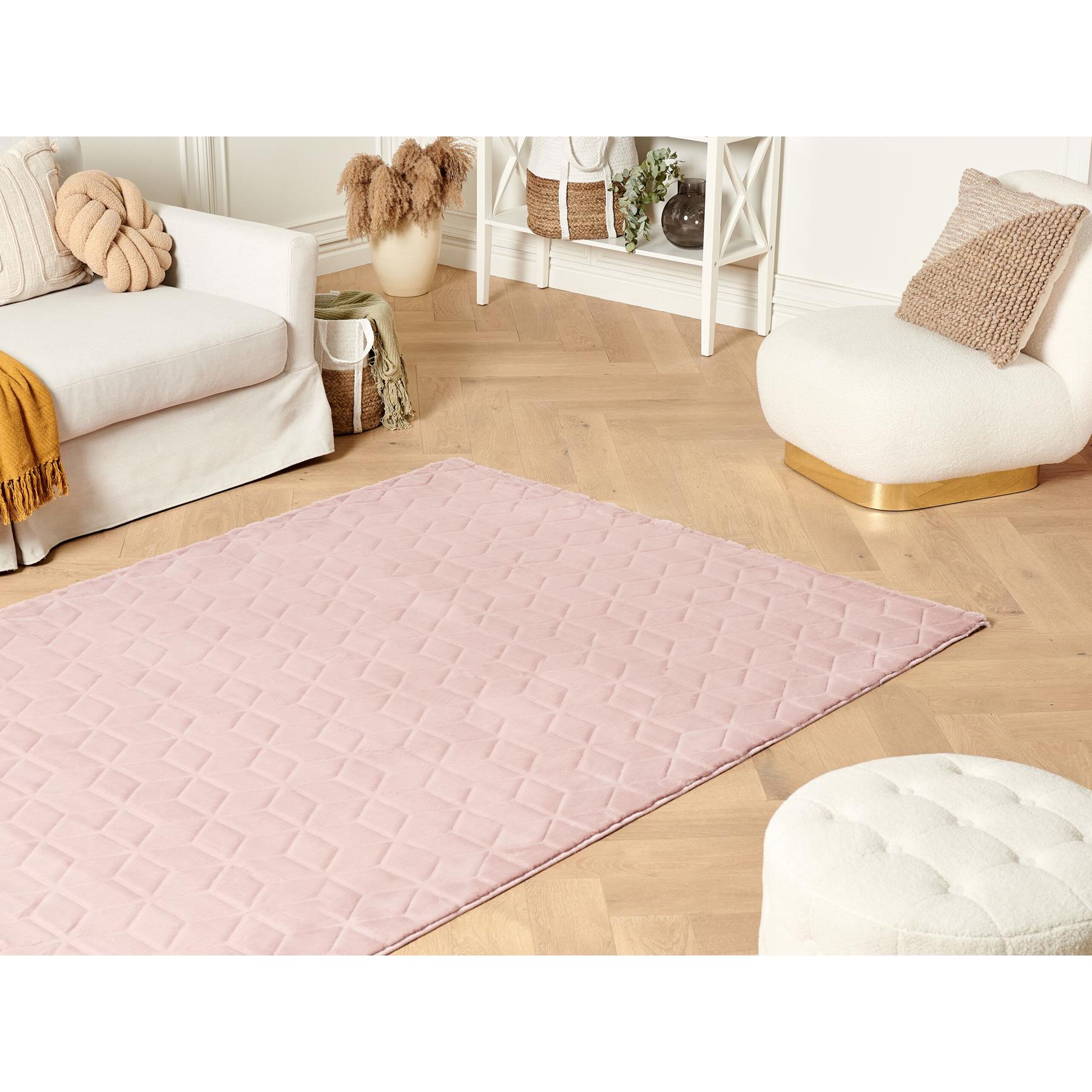 Beliani - THATTA - Vloerkleed - Roze - 160 x 230 cm - Nepbont