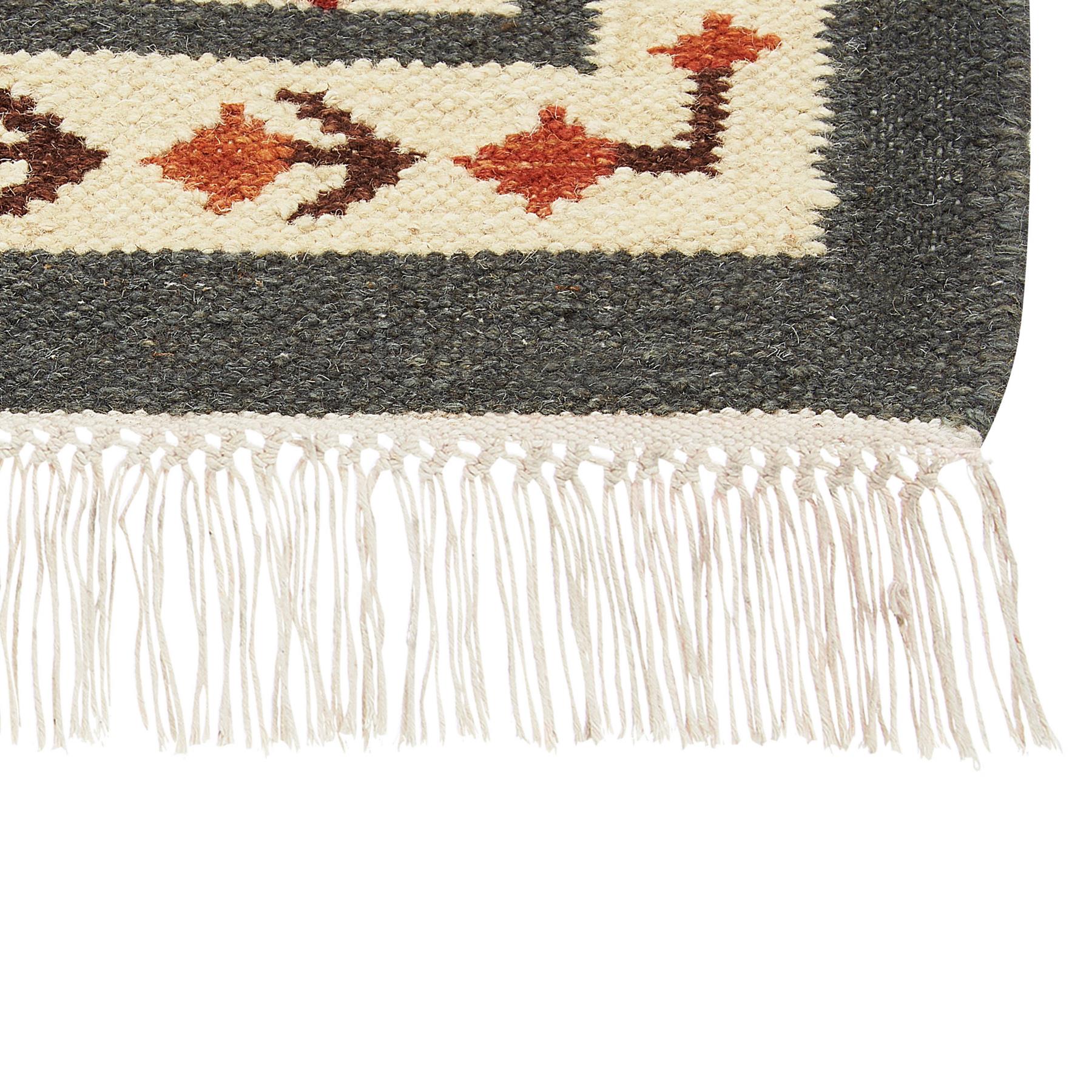 Beliani-GHUKASAVAN-Kelim vloerkleed-Mosterdgeel-80 x 300 cm-Wol