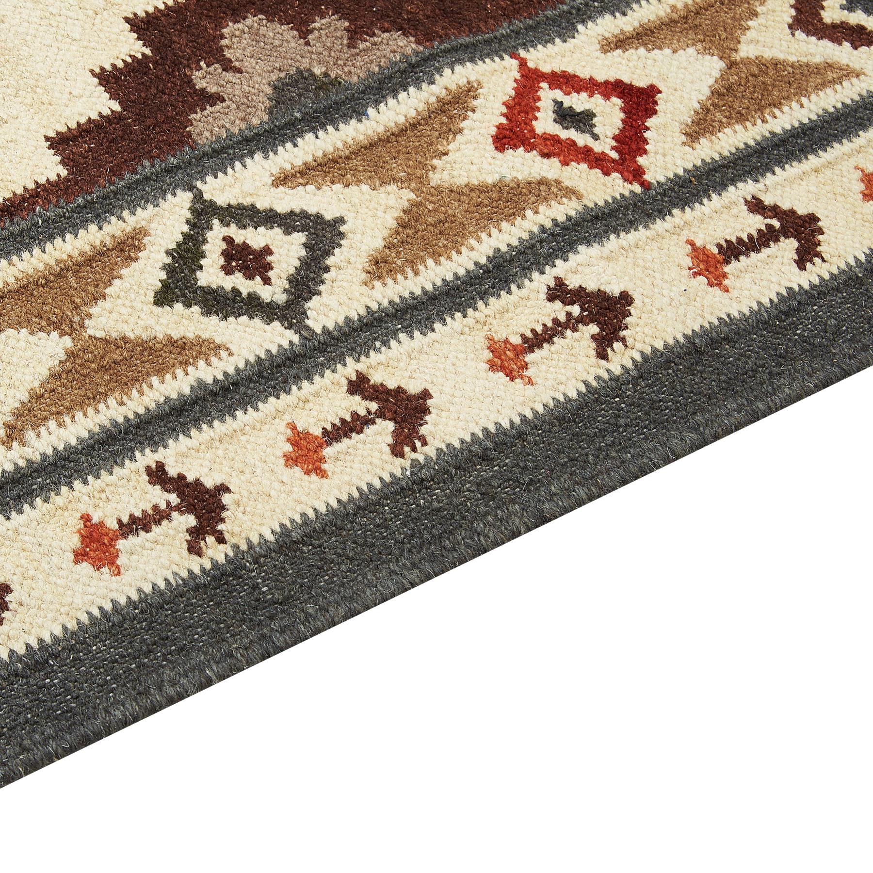 Beliani-GHUKASAVAN-Kelim vloerkleed-Mosterdgeel-80 x 300 cm-Wol