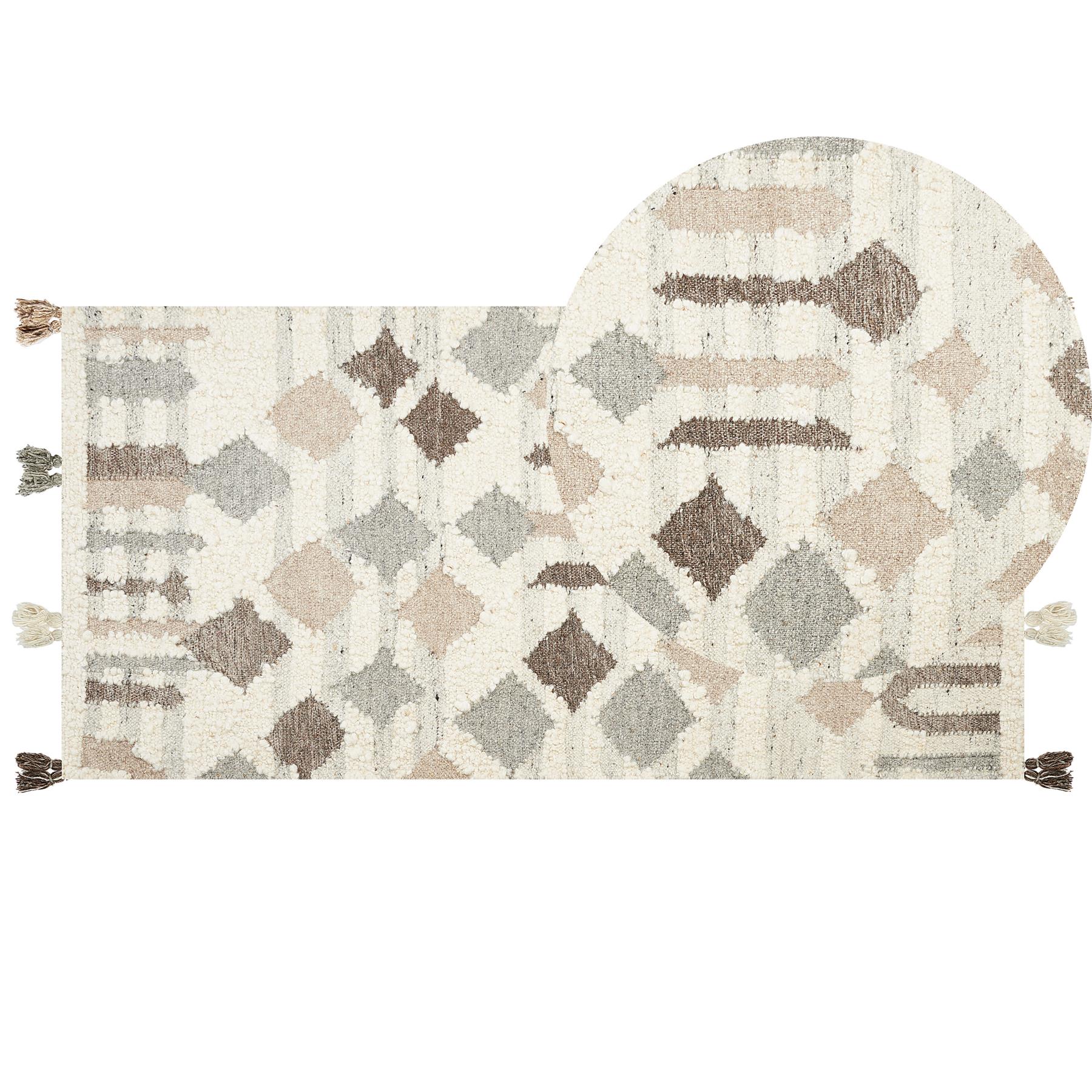 Beliani-KAGHTSRASHEN-Kelim vloerkleed-Multicolor-80 x 150 cm-Wol